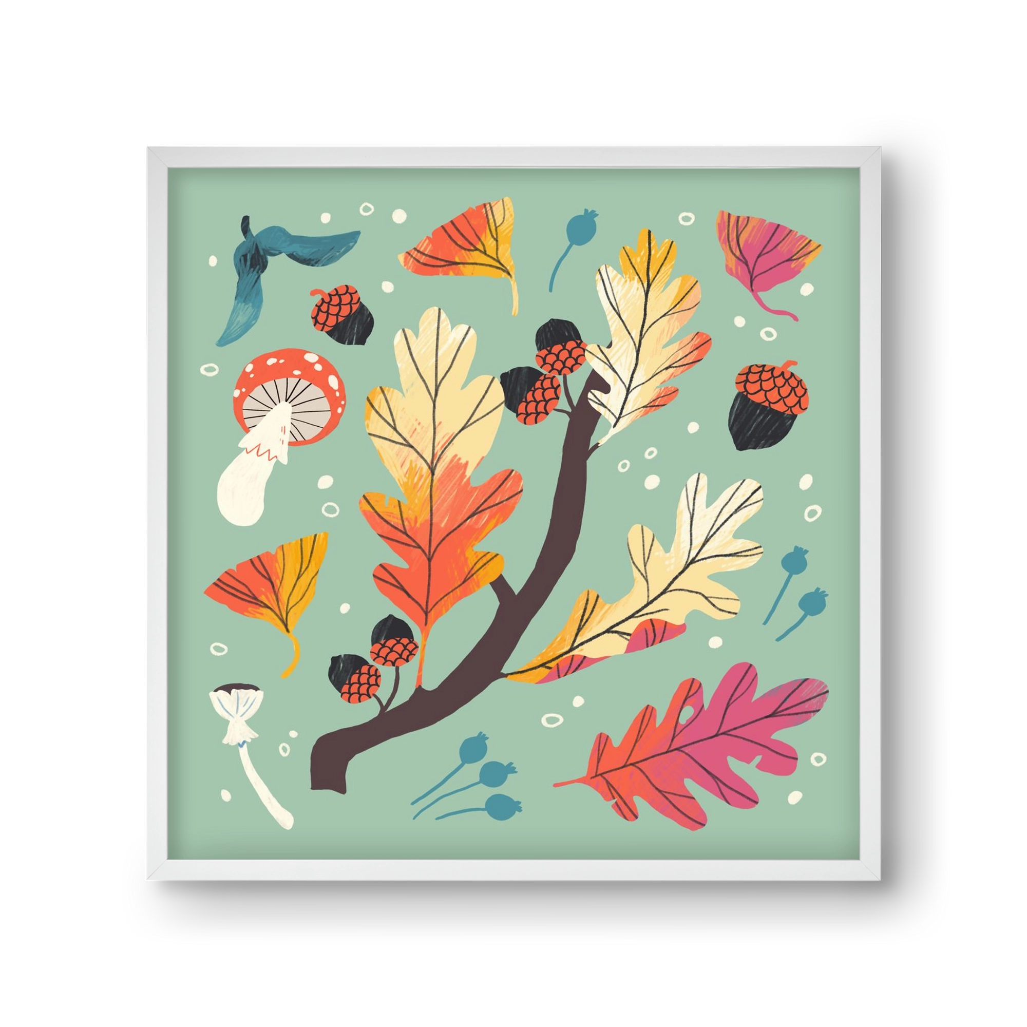 Őszi kincsek, 30x30 cm (30x30 cm), Fehér keret