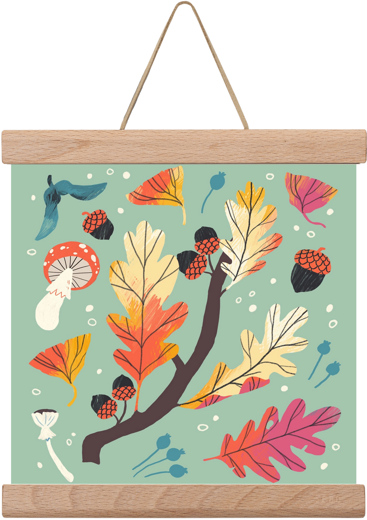 Őszi kincsek, 20x20 cm (20x20 cm), Tölgy akasztó