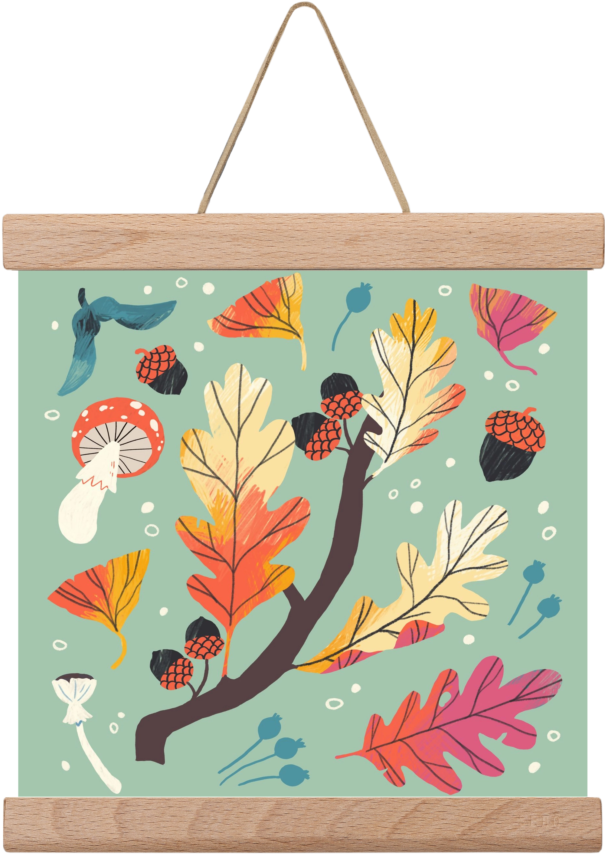 Őszi kincsek, 20x20 cm (20x20 cm), Tölgy akasztó