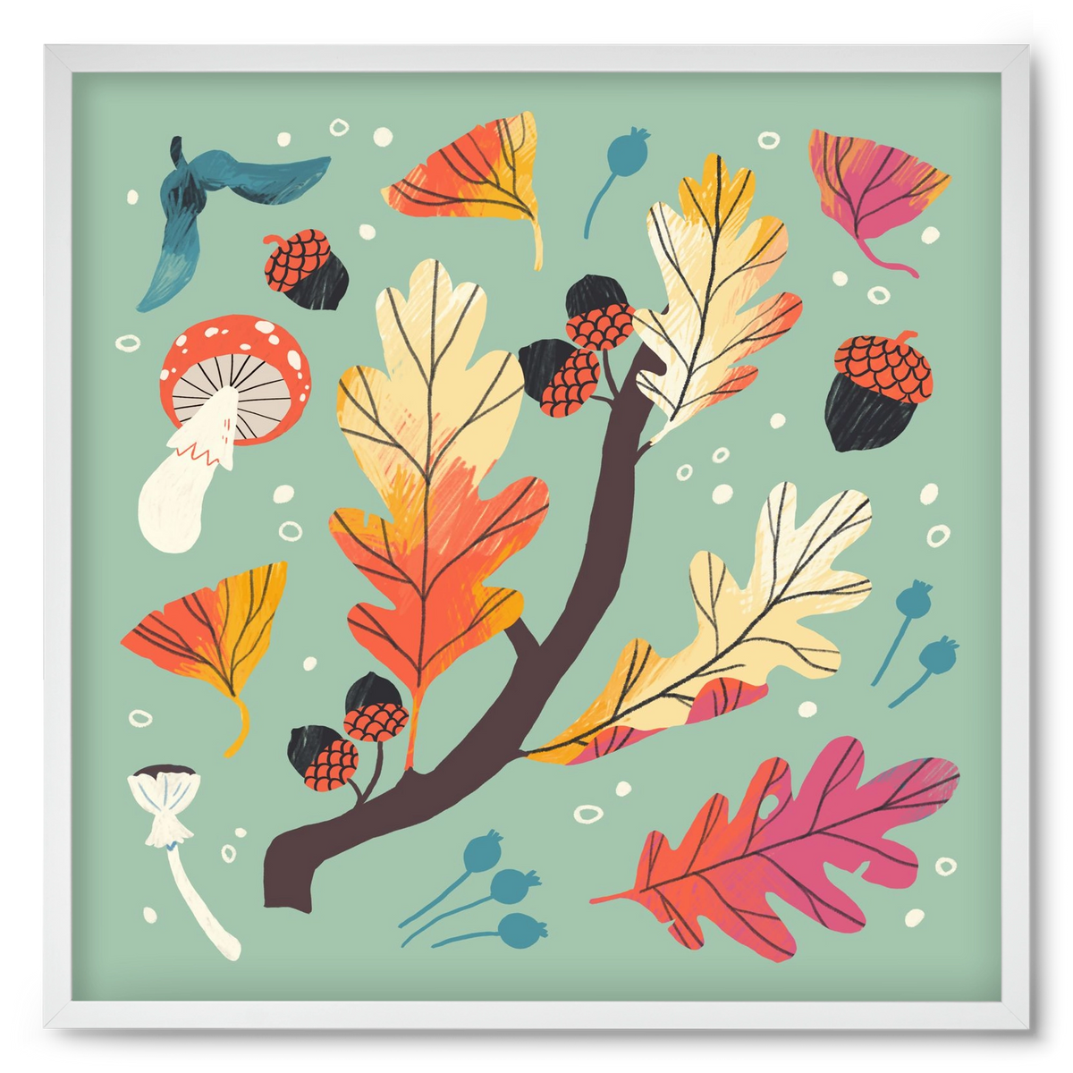 Őszi kincsek, 50x50 cm (50x50 cm), Fehér keret