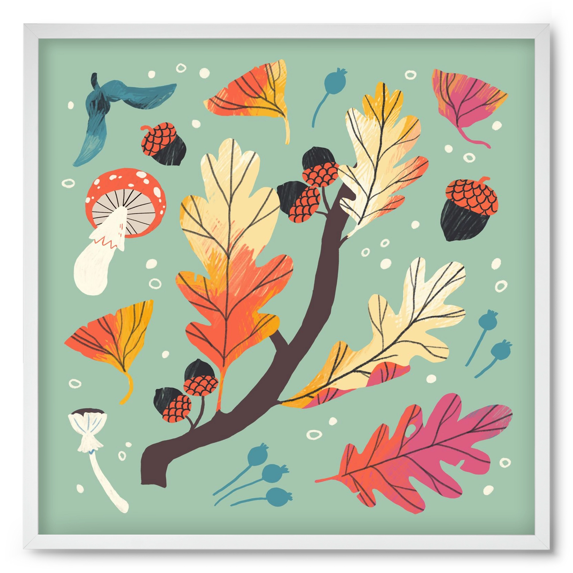 Őszi kincsek, 50x50 cm (50x50 cm), Fehér keret