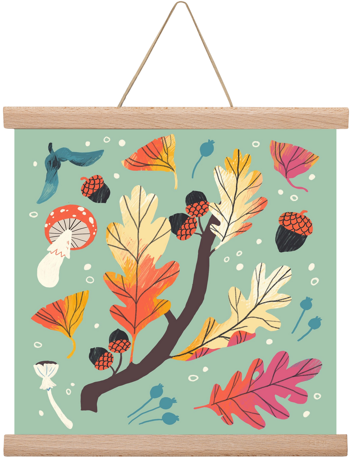 Őszi kincsek, 30x30 cm (30x30 cm), Tölgy akasztó
