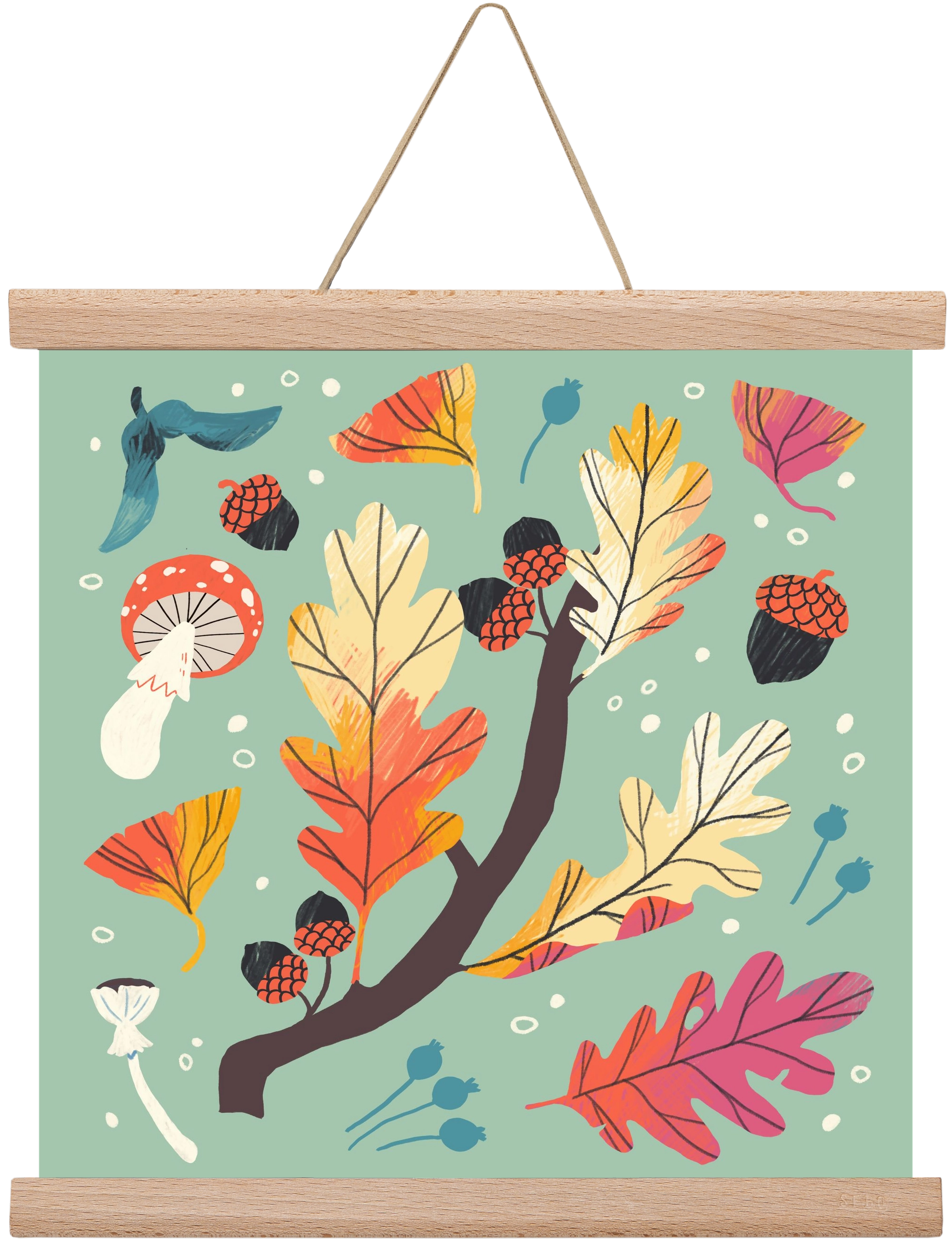 Őszi kincsek, 30x30 cm (30x30 cm), Tölgy akasztó