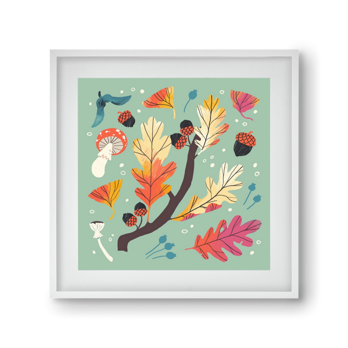 Őszi kincsek, 30x30 cm (20x20 cm), Fehér keret, paszpartuval