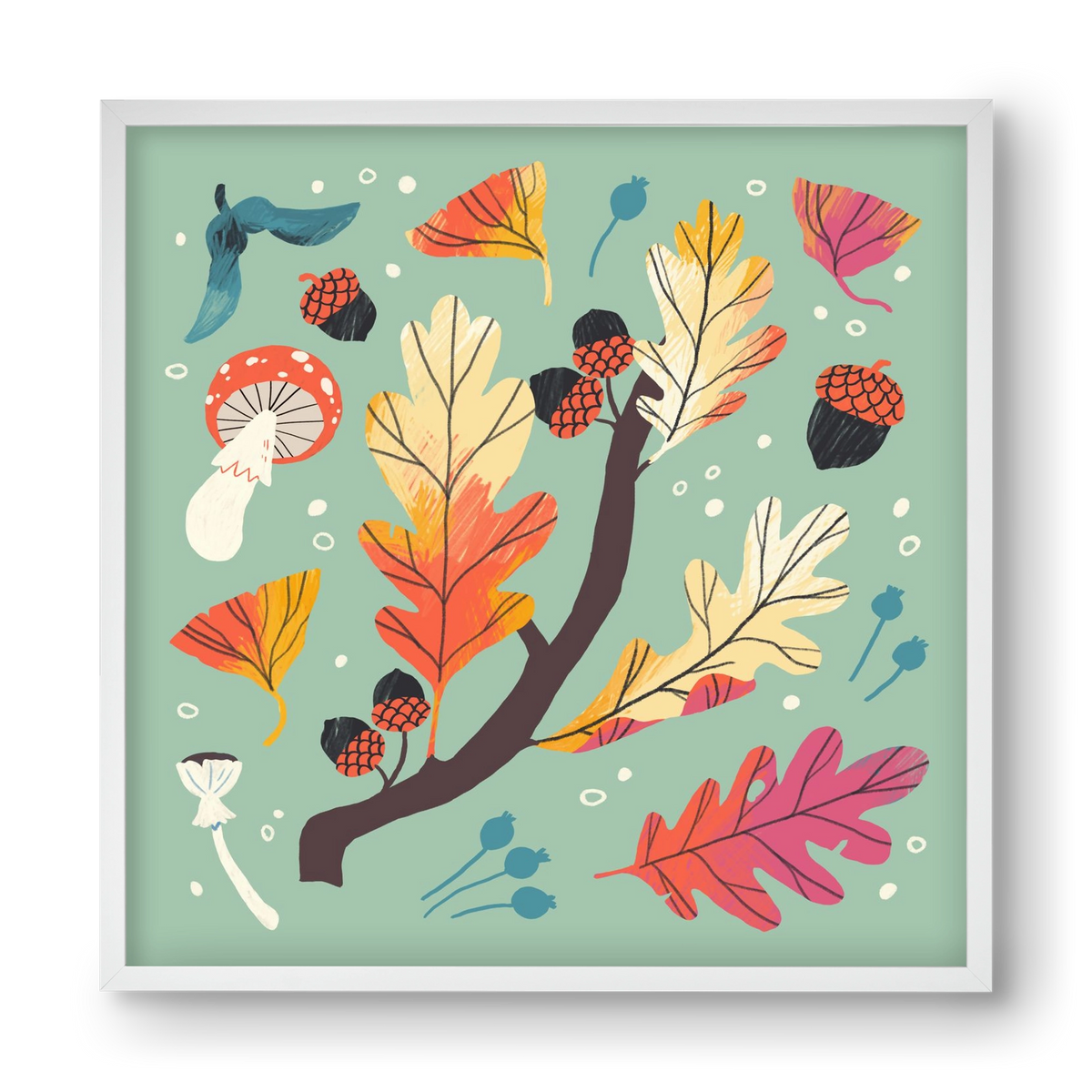 Őszi kincsek, 40x40 cm (40x40 cm), Fehér keret
