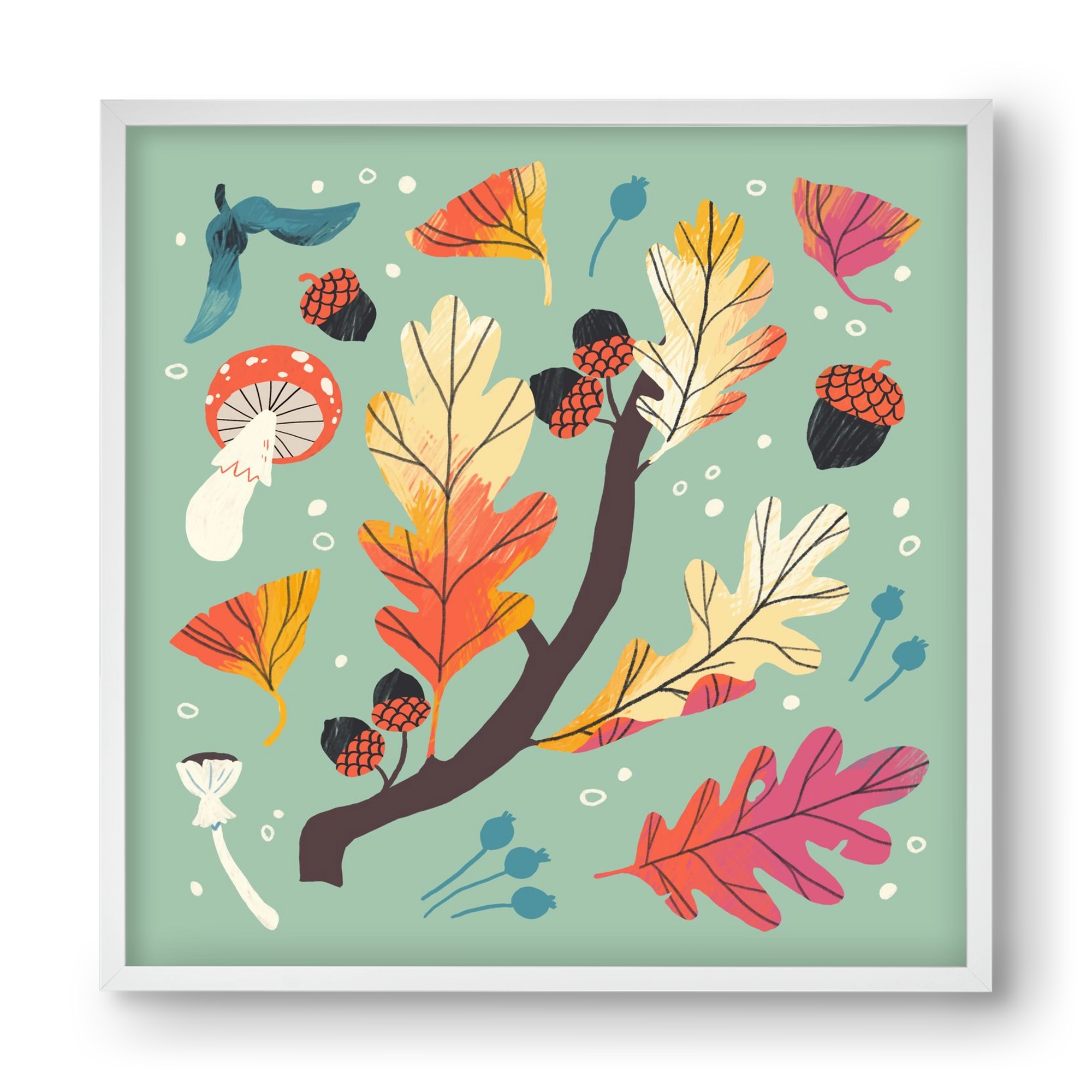 Őszi kincsek, 40x40 cm (40x40 cm), Fehér keret