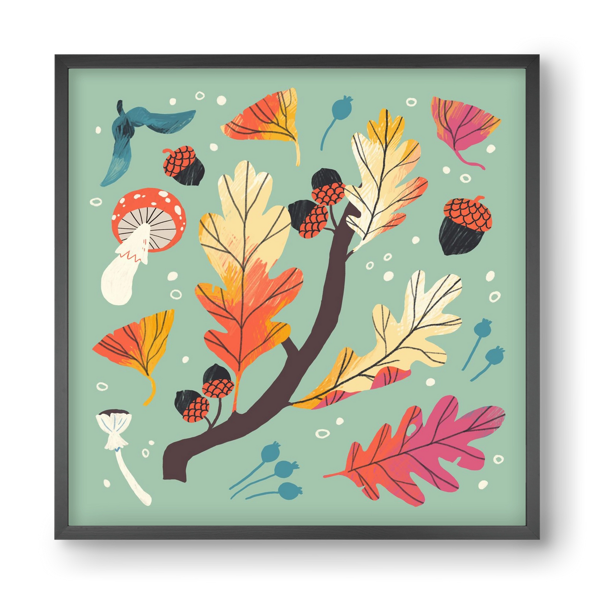 Őszi kincsek, 40x40 cm (40x40 cm), Fekete keret