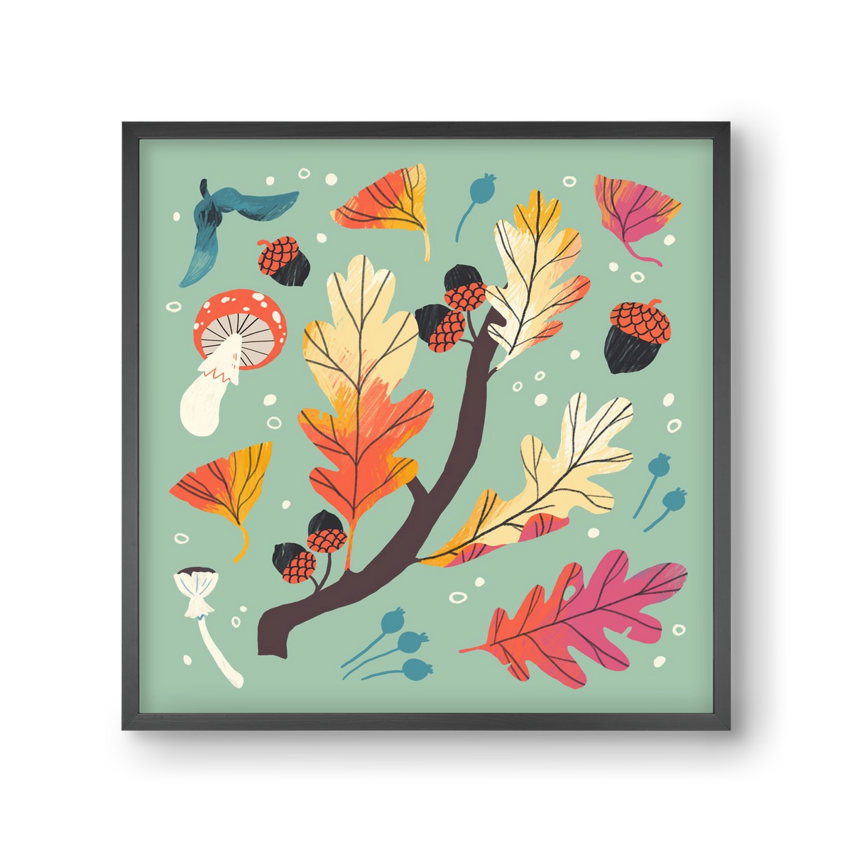 Őszi kincsek, 30x30 cm (30x30 cm), Fekete keret