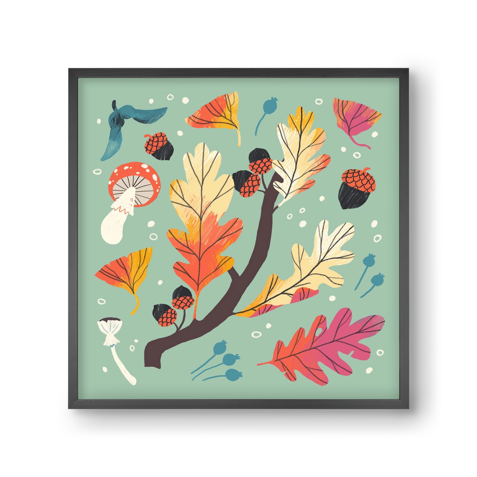 Őszi kincsek, 30x30 cm (30x30 cm), Fekete keret