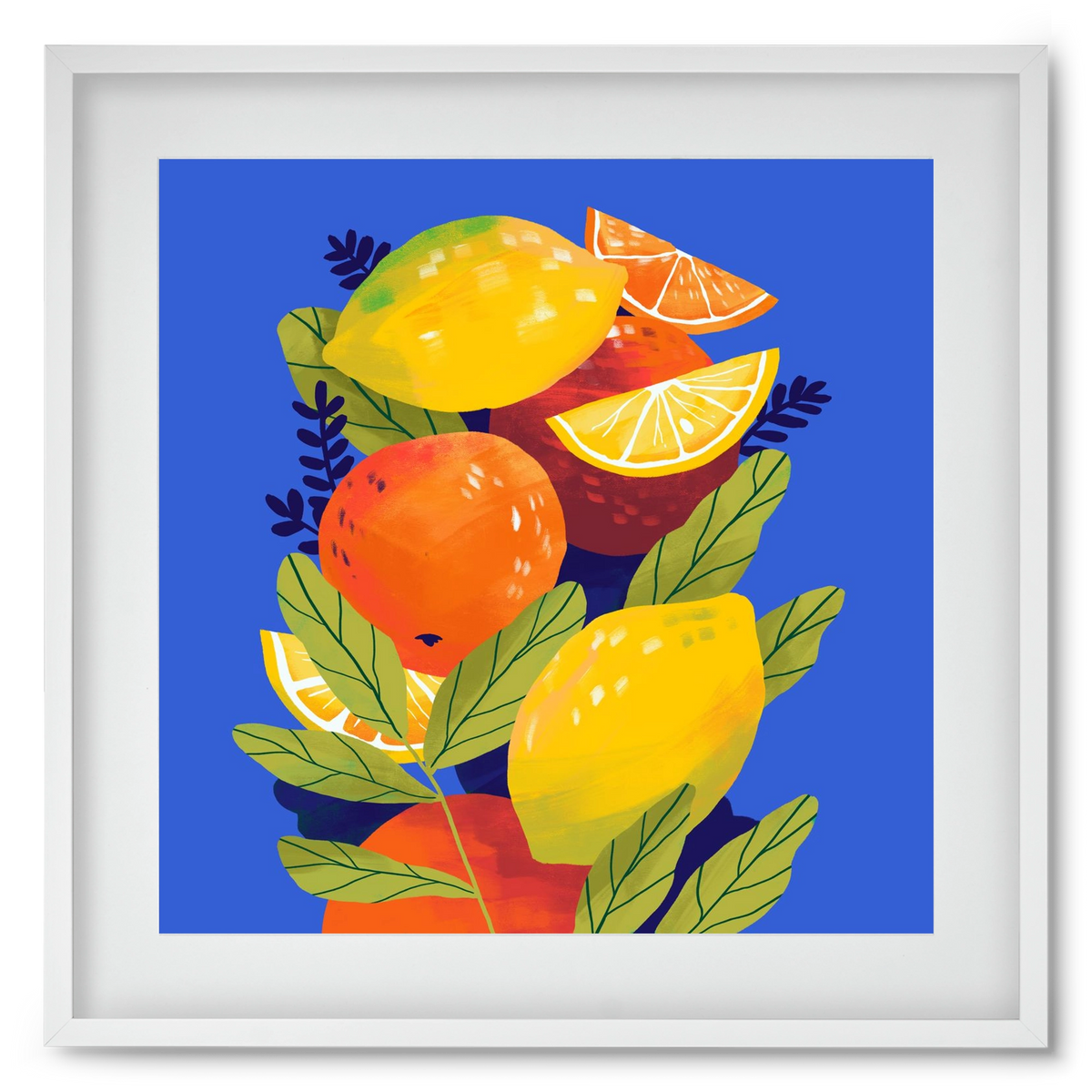 Citrus, 50x50 cm (40x40 cm), Fehér keret, paszpartuval