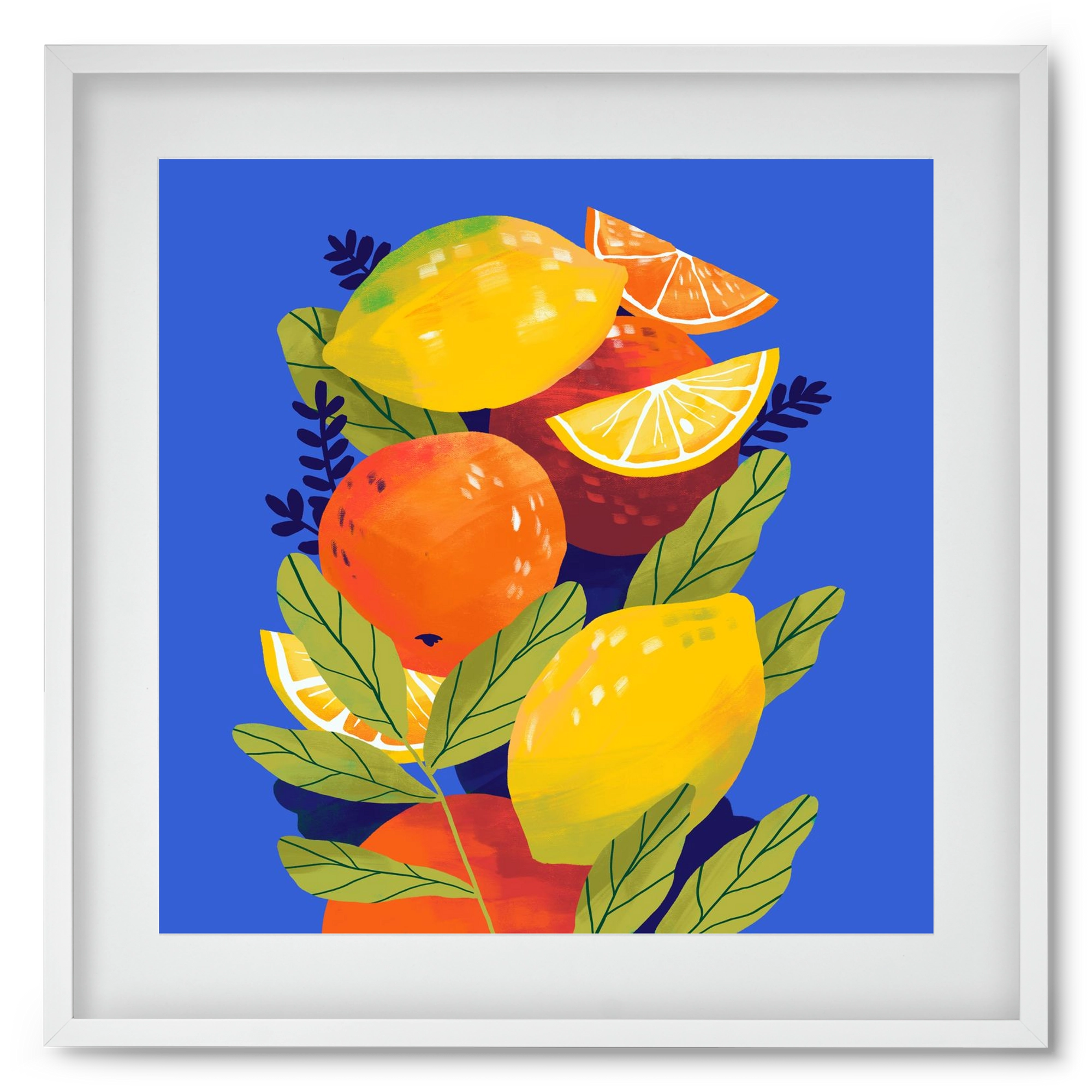 Citrus, 50x50 cm (40x40 cm), Fehér keret, paszpartuval