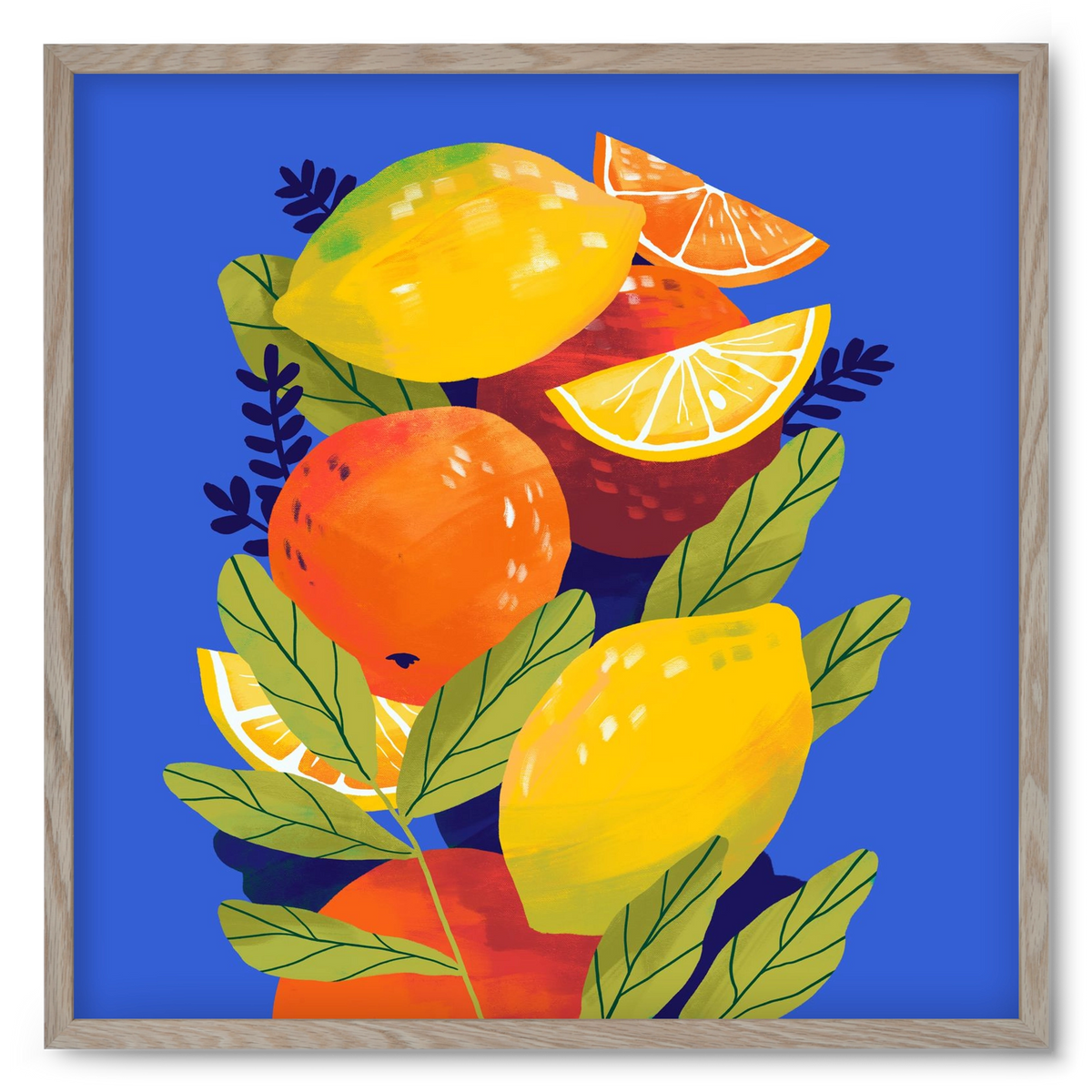 Citrus, 50x50 cm (50x50 cm), Tölgy keret