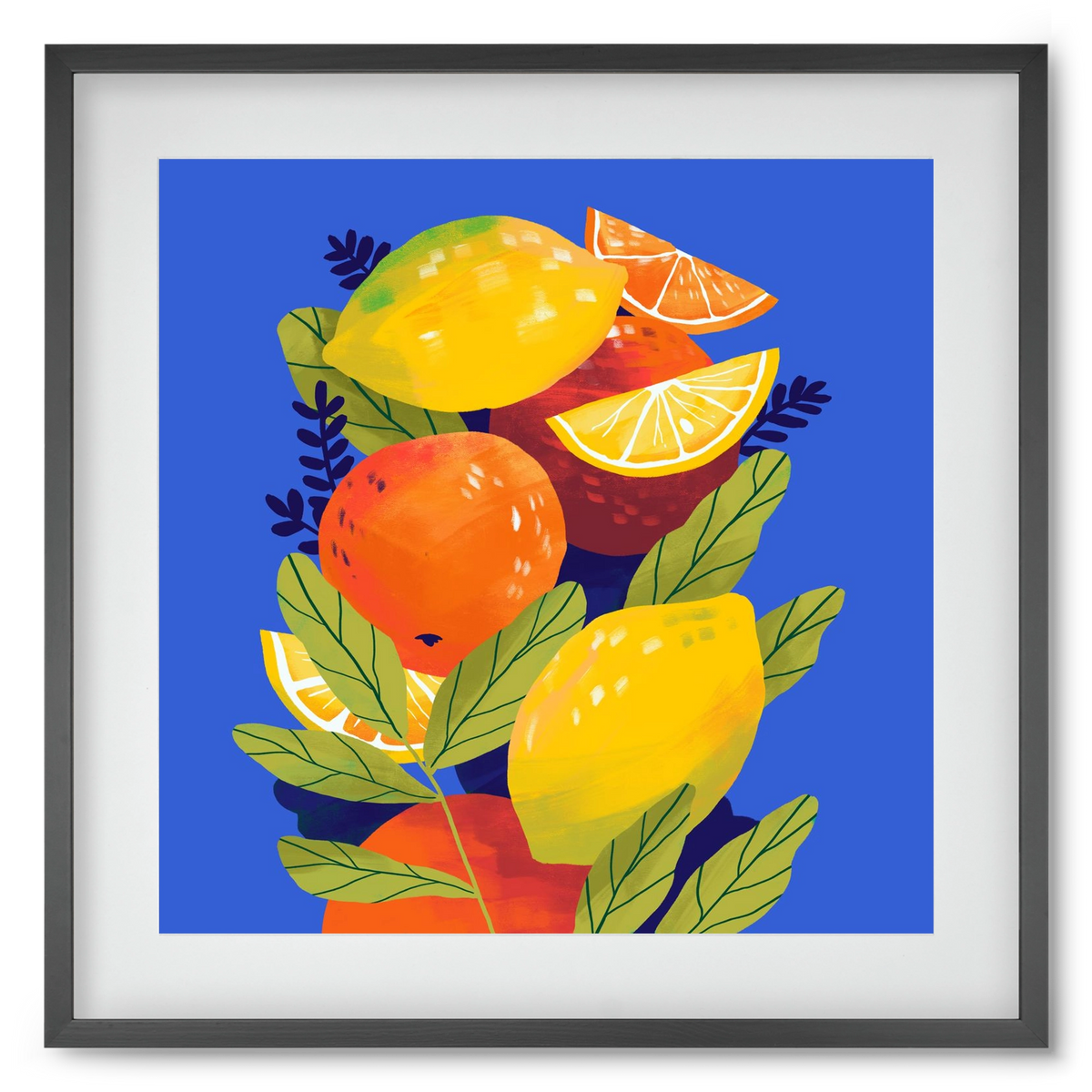 Citrus, 50x50 cm (40x40 cm), Fekete keret, paszpartuval