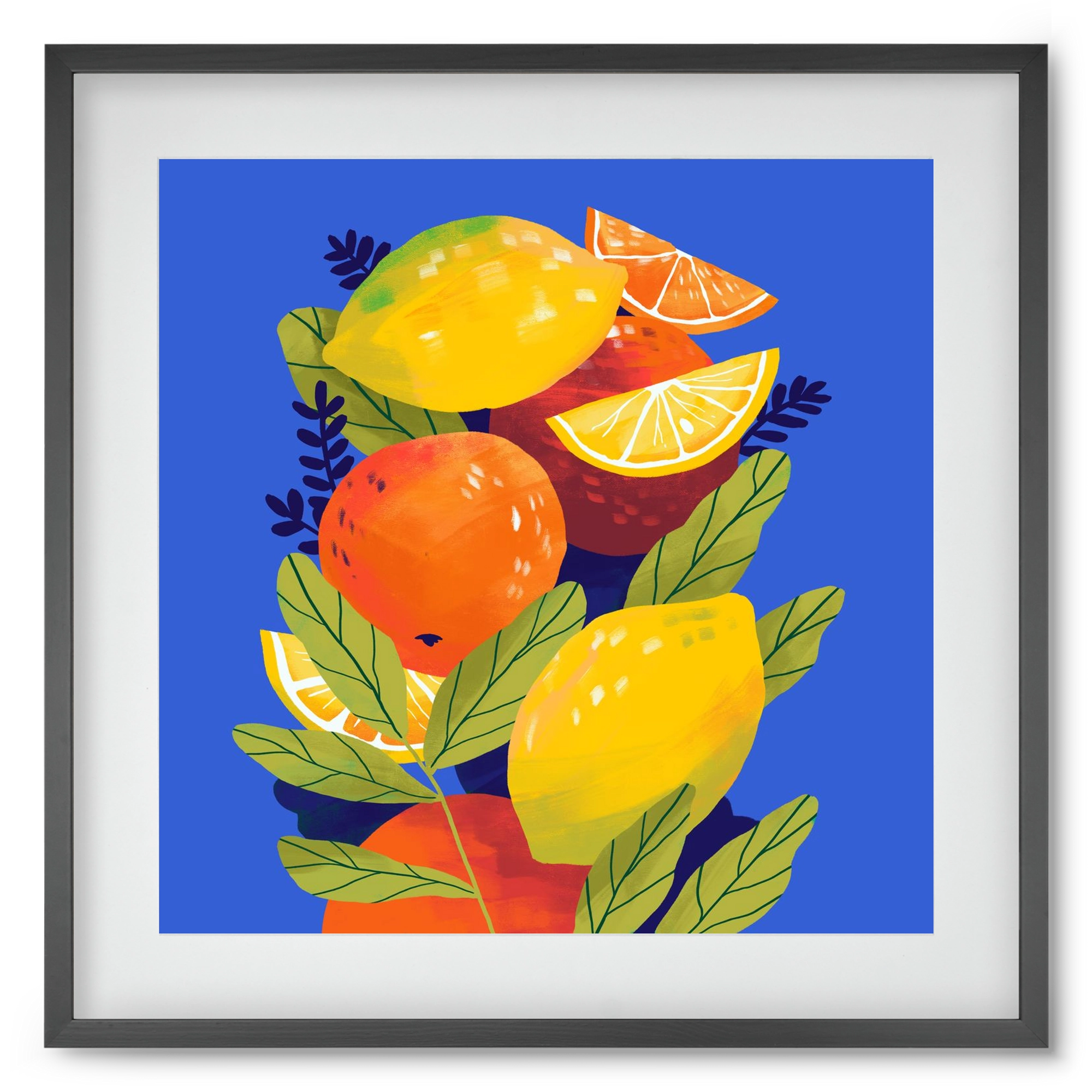 Citrus, 50x50 cm (40x40 cm), Fekete keret, paszpartuval