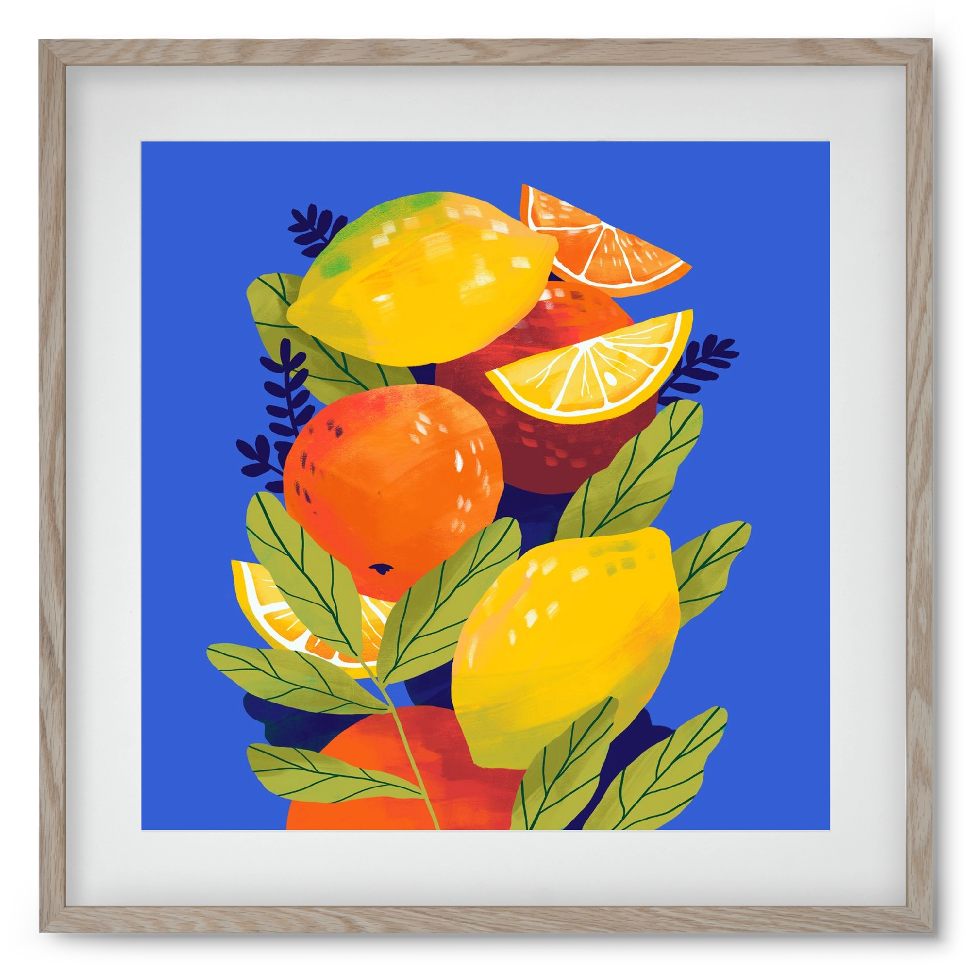 Citrus, 50x50 cm (40x40 cm), Tölgy keret, paszpartuval