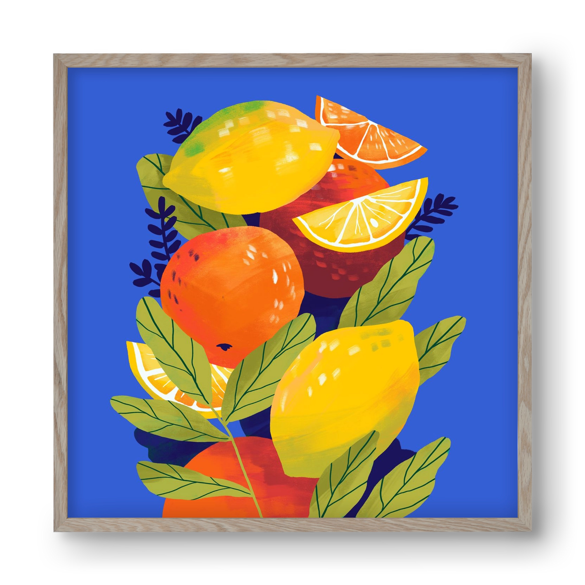 Citrus, 40x40 cm (40x40 cm), Tölgy keret