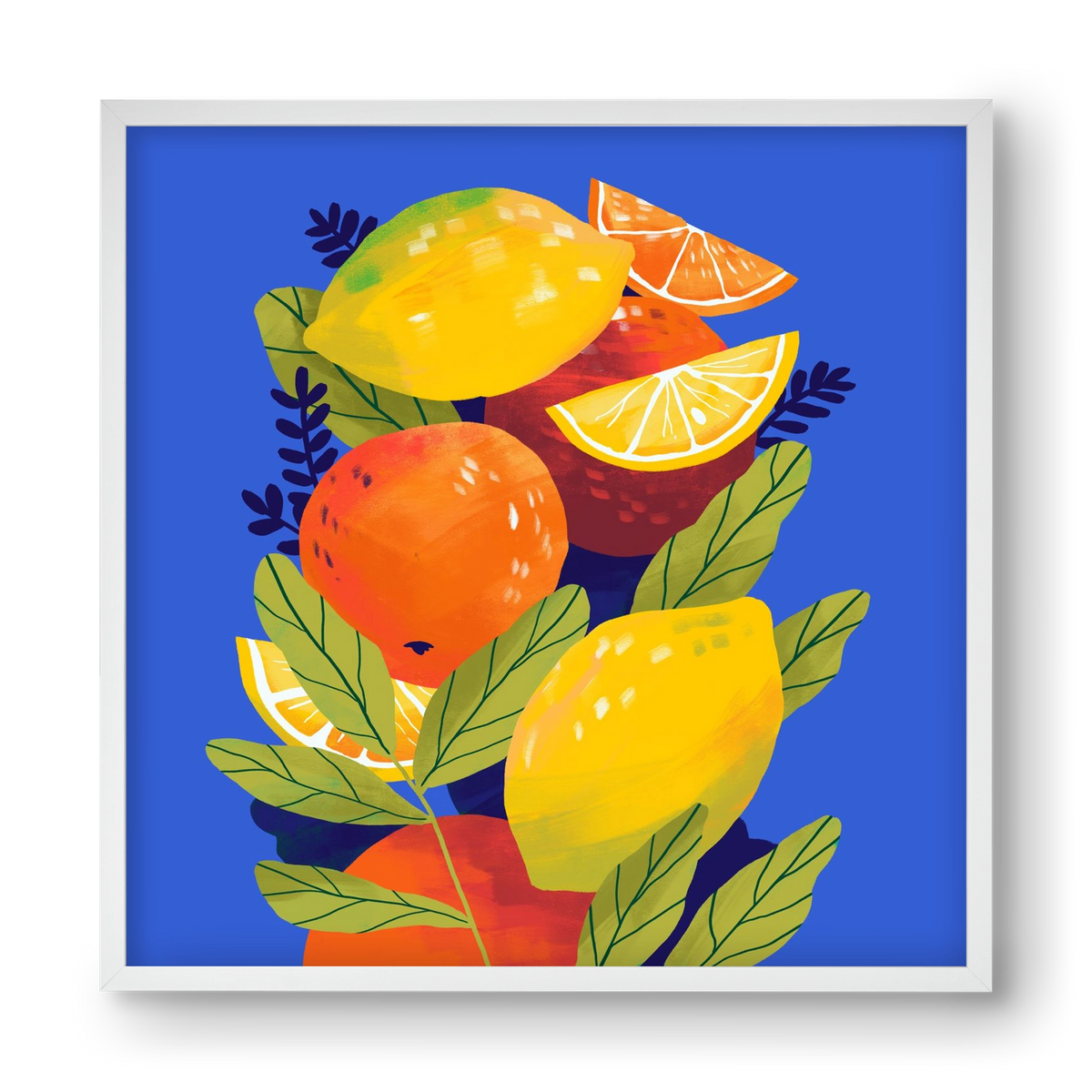 Citrus, 40x40 cm (40x40 cm), Fehér keret