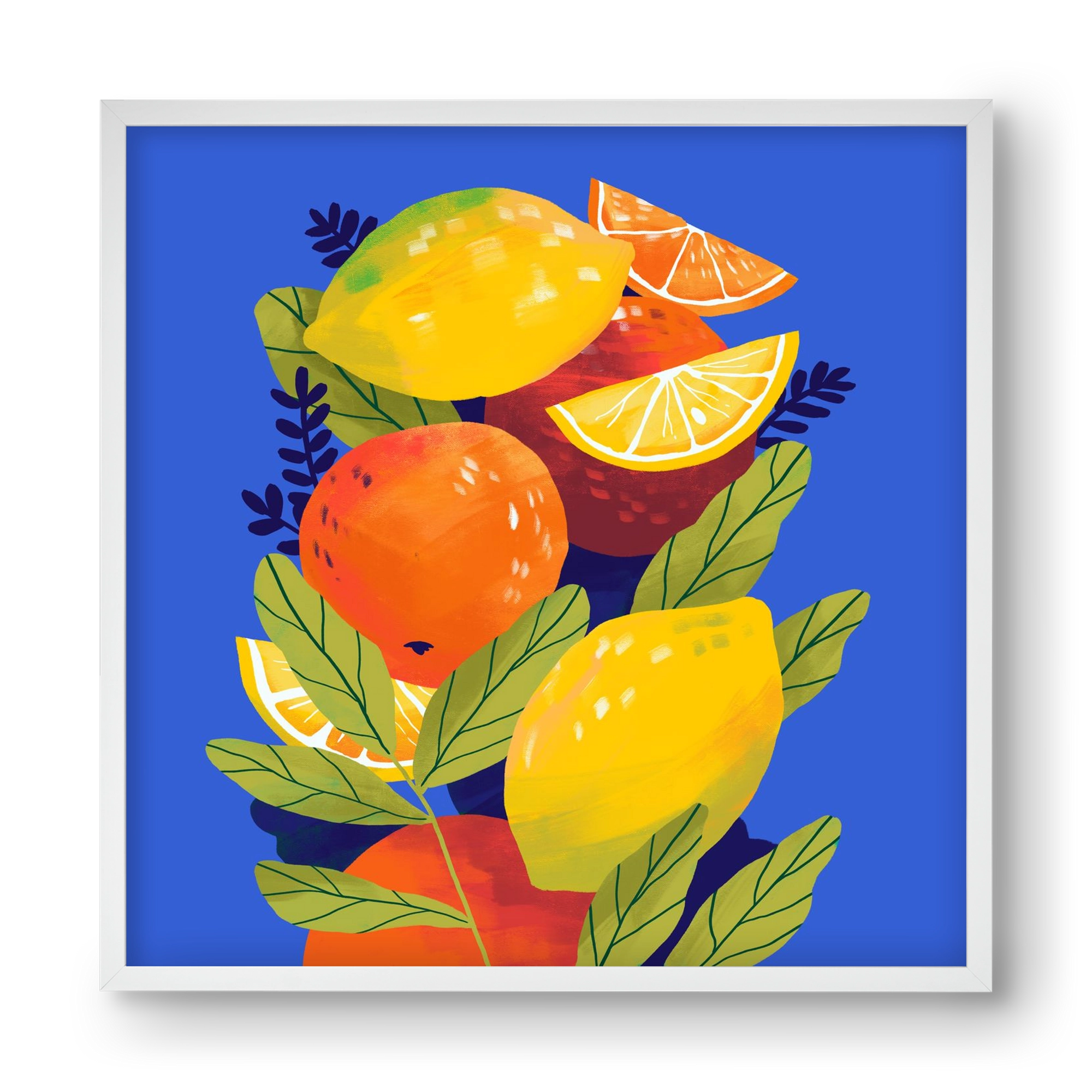 Citrus, 40x40 cm (40x40 cm), Fehér keret
