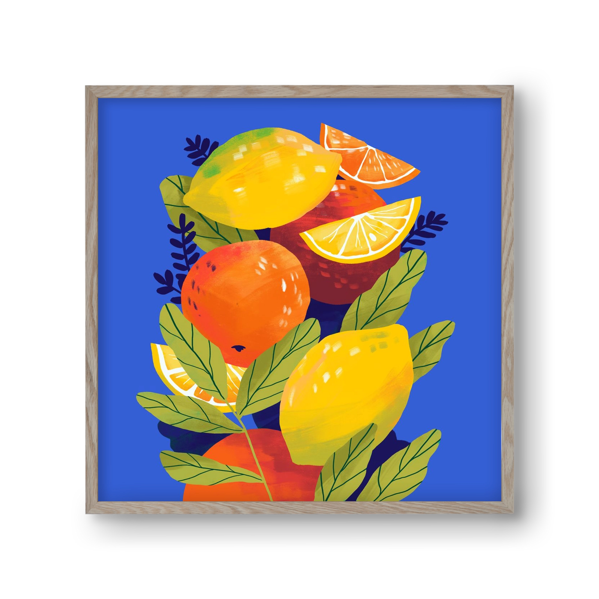 Citrus, 30x30 cm (30x30 cm), Tölgy keret