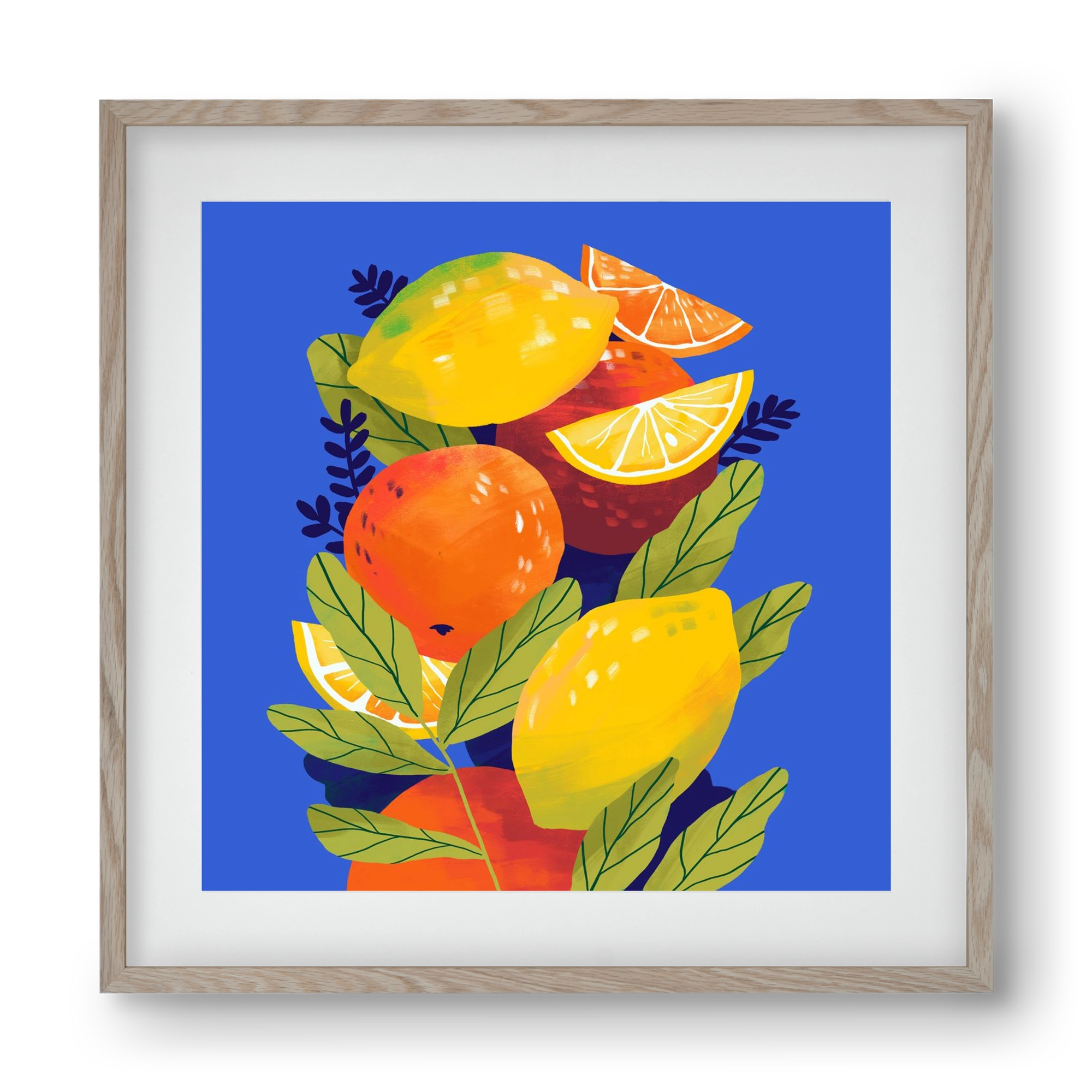 Citrus, 40x40 cm (30x30 cm), Tölgy keret, paszpartuval