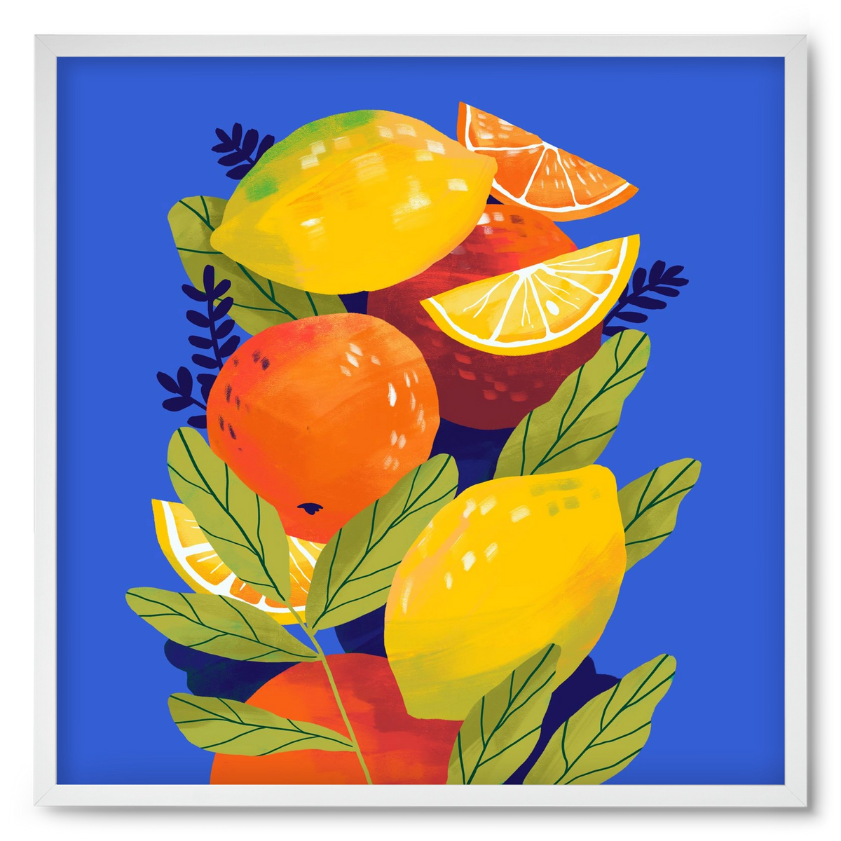Citrus, 50x50 cm (50x50 cm), Fehér keret