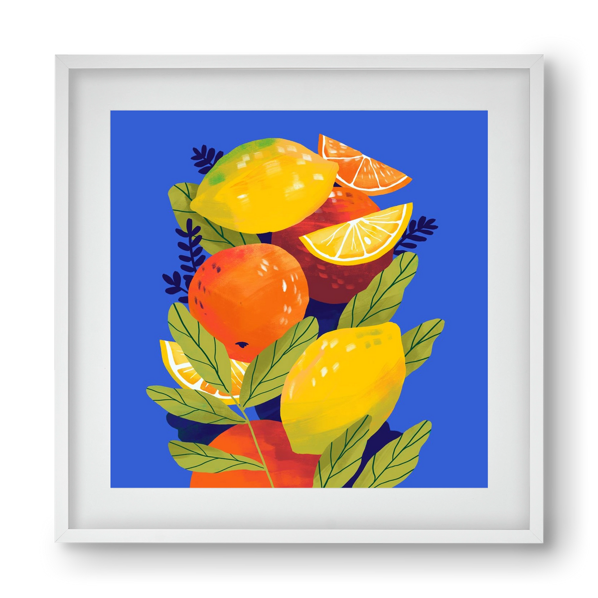 Citrus, 40x40 cm (30x30 cm), Fehér keret, paszpartuval