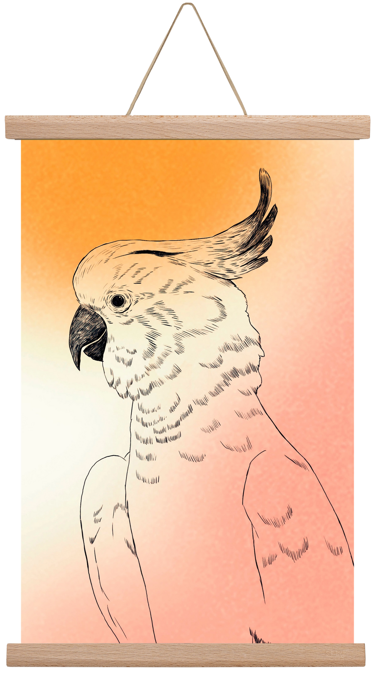 Kakadu, 30x45 cm (30x45 cm), Tölgy akasztó