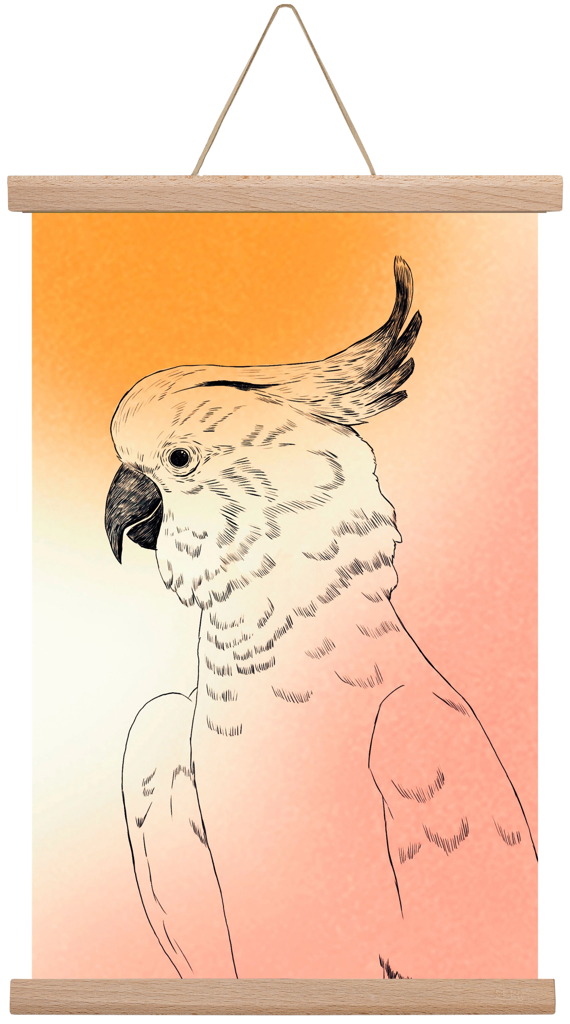 Kakadu, 30x45 cm (30x45 cm), Tölgy akasztó