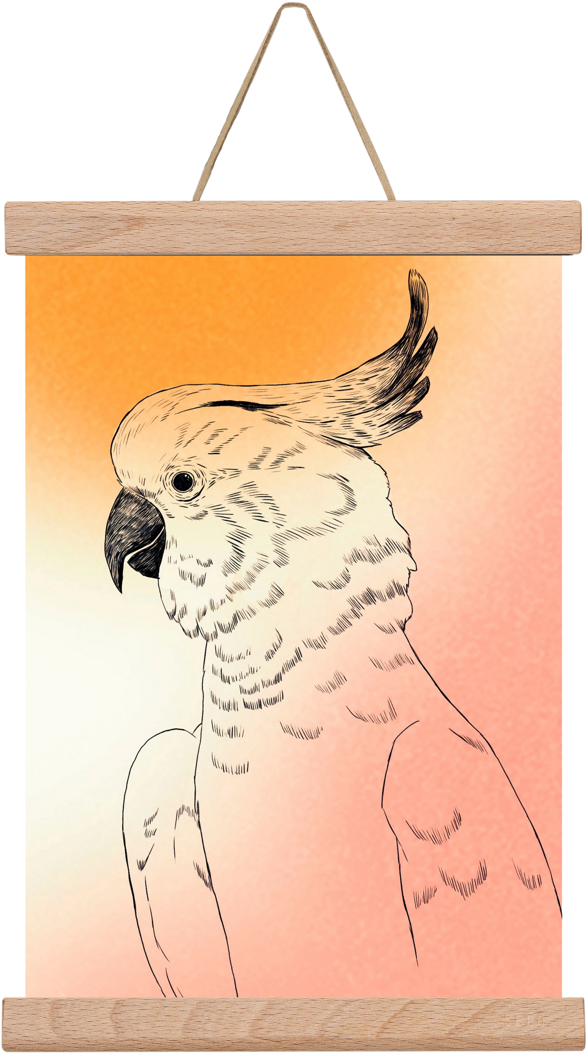 Kakadu, 20x30 cm (20x30 cm), Tölgy akasztó