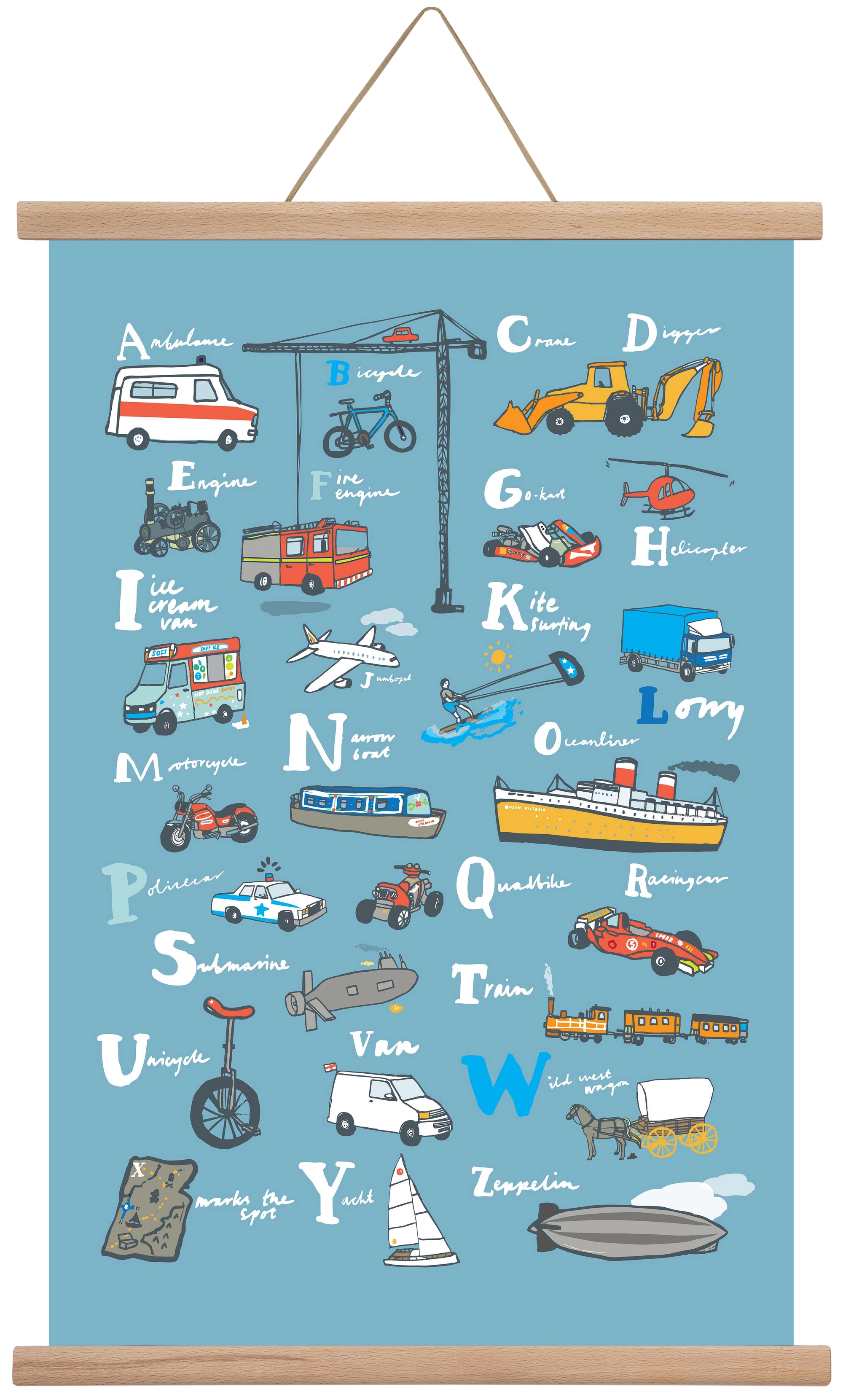 ABC Transport, 40x60 cm (40x60 cm), Tölgy akasztó