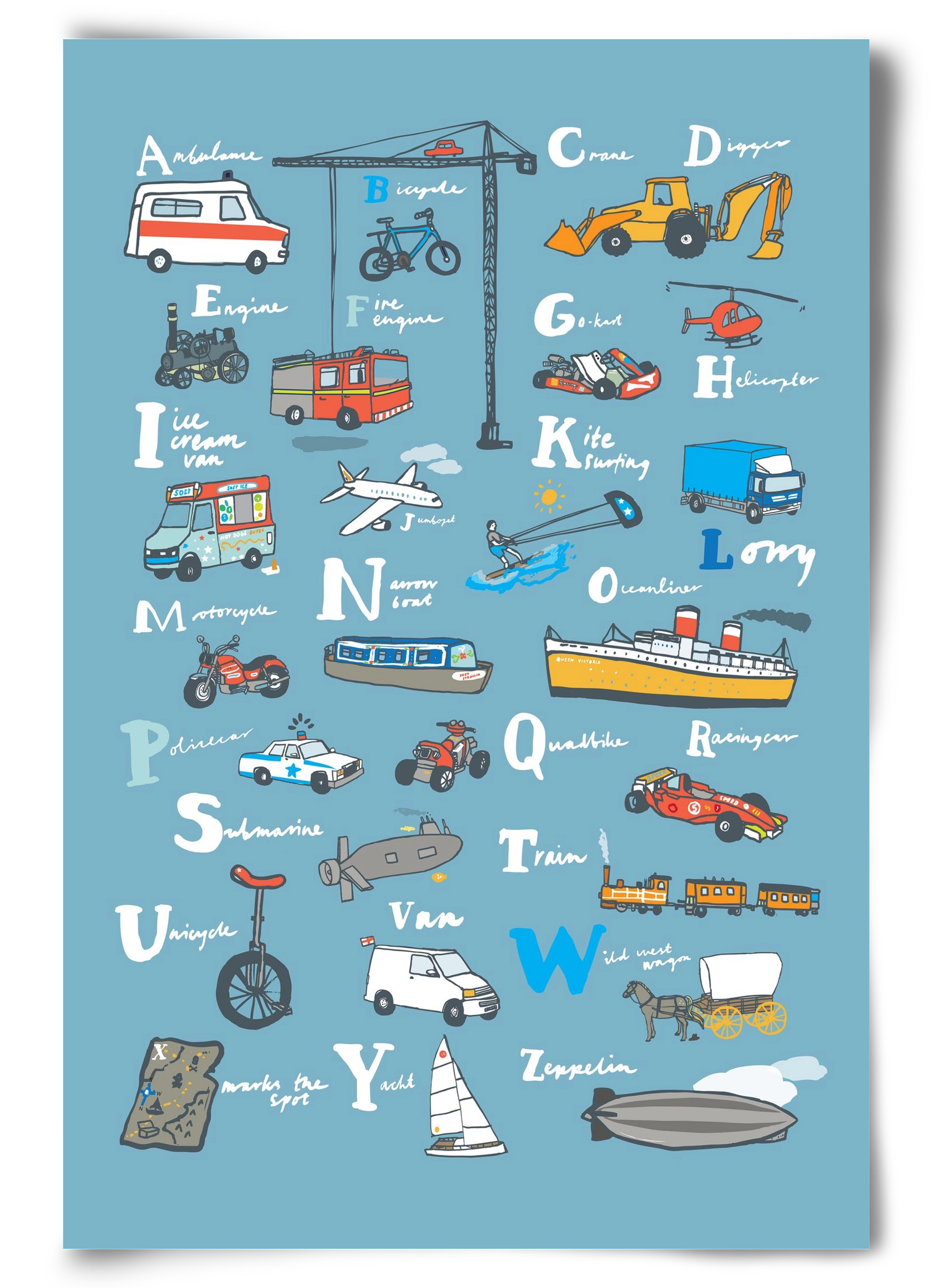 ABC Transport, 60x90 cm, Keret nélkül