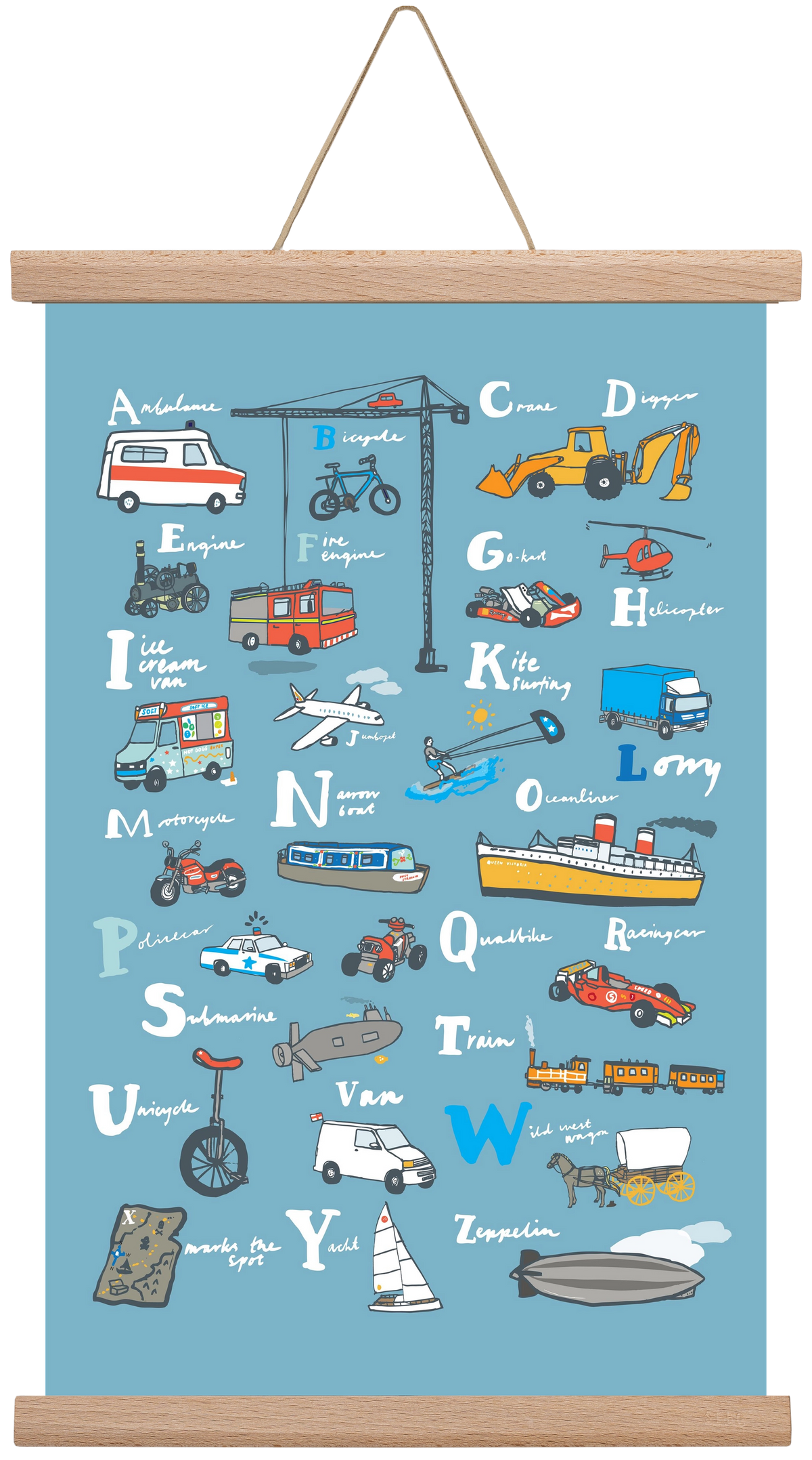 ABC Transport, 30x45 cm (30x45 cm), Tölgy akasztó