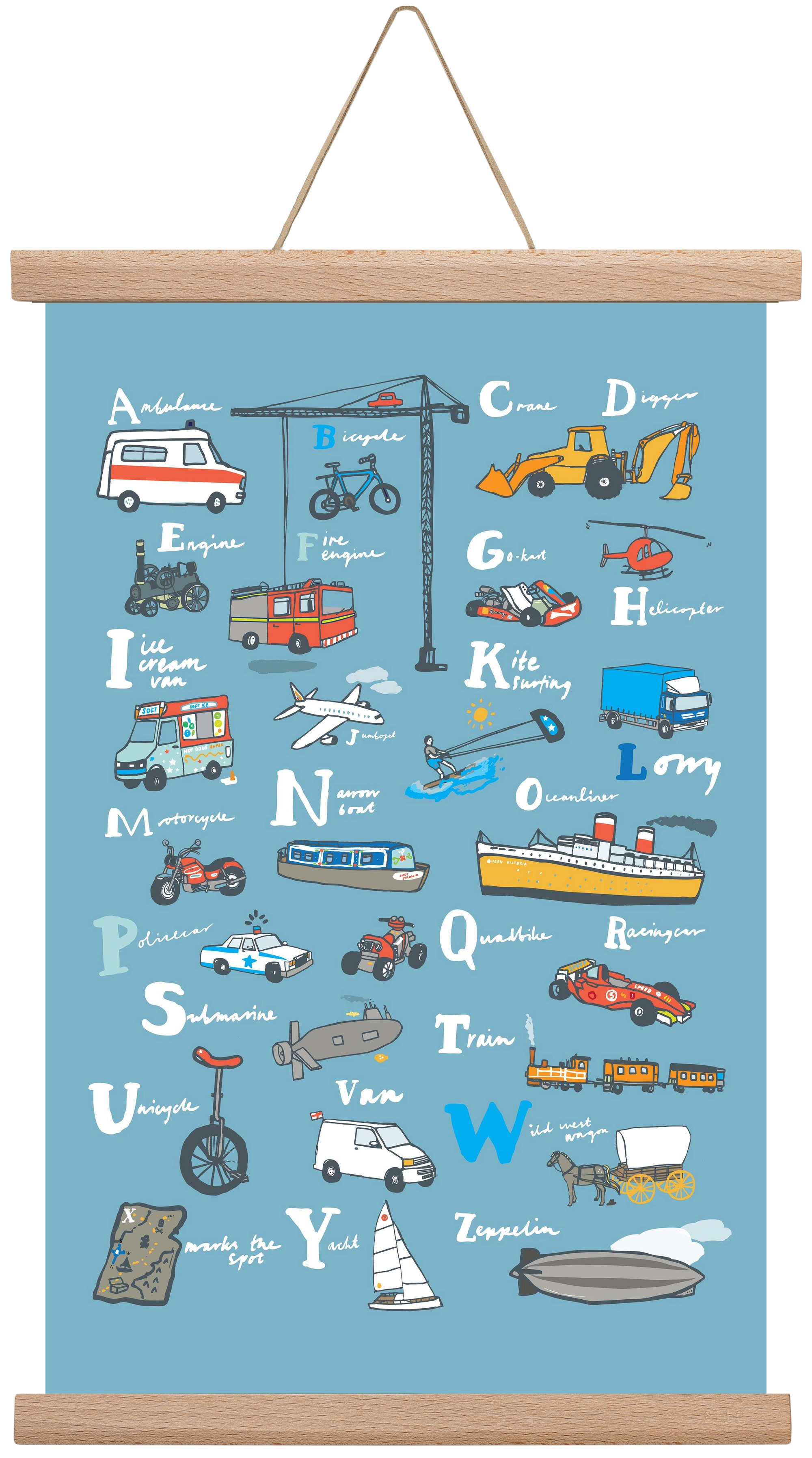 ABC Transport, 30x45 cm (30x45 cm), Tölgy akasztó