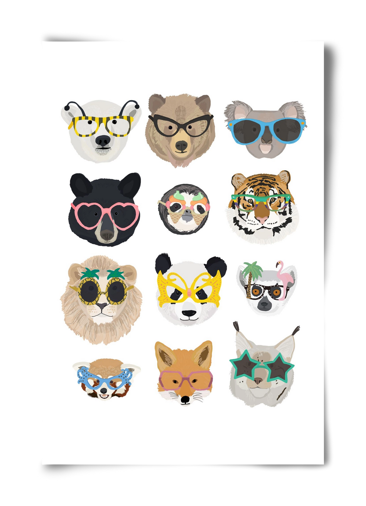 Big Cats in Glasses, 40x60 cm, Keret nélkül