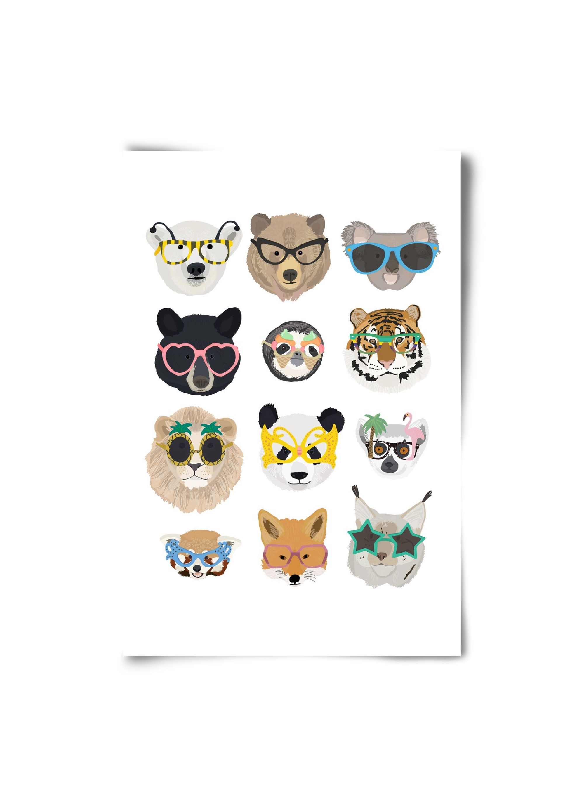 Big Cats in Glasses, 20x30 cm, Keret nélkül