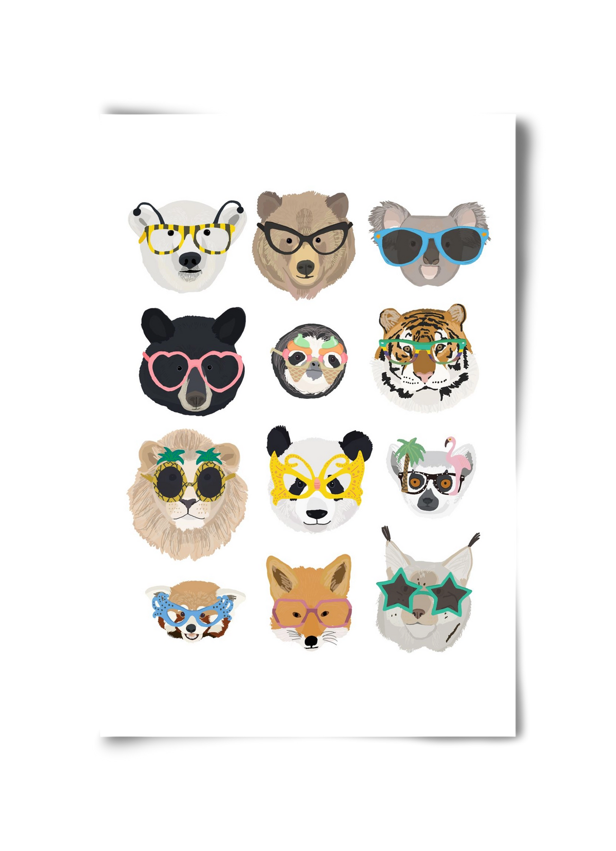 Big Cats in Glasses, 30x45 cm, Keret nélkül