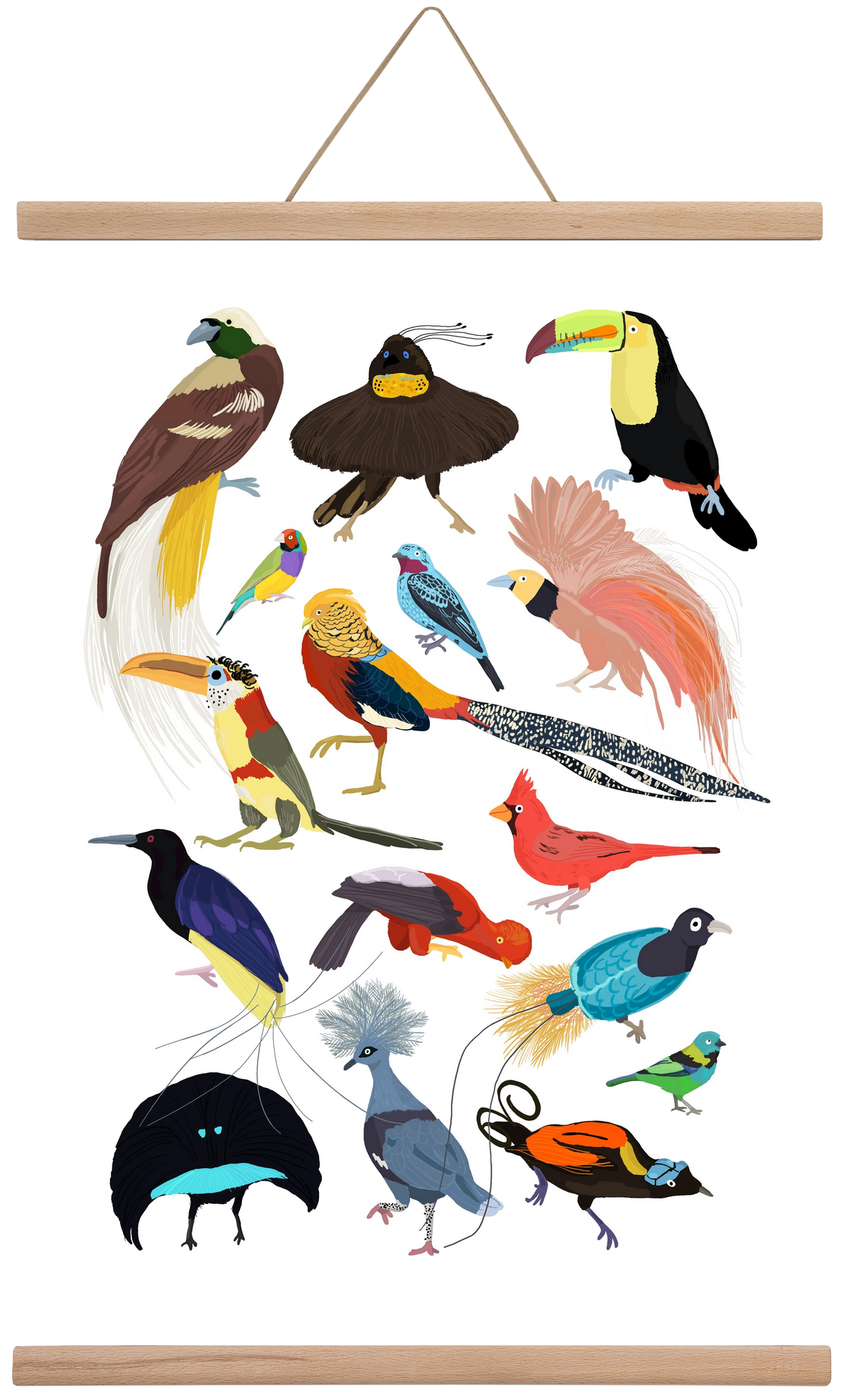 Birds of Prey, 40x60 cm (40x60 cm), Tölgy akasztó