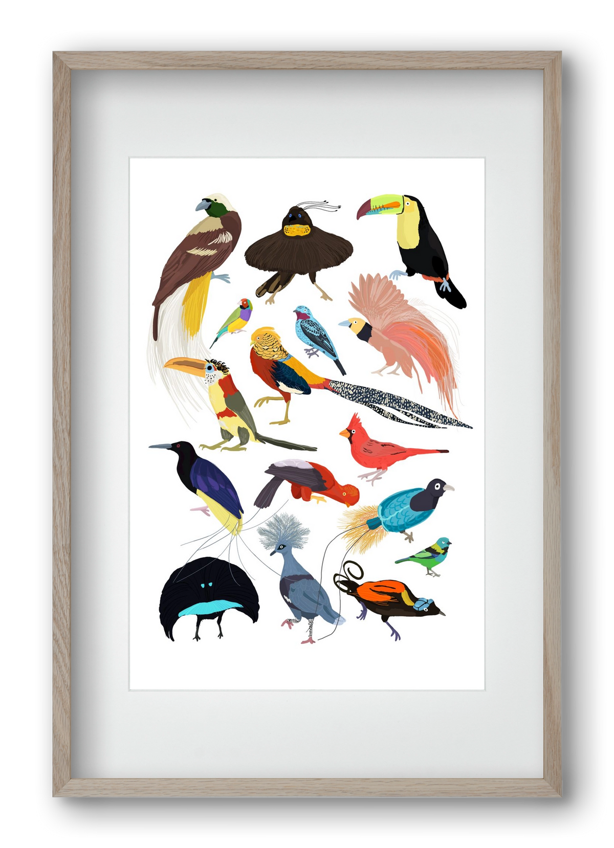 Birds of Prey, 40x60 cm (30x45 cm), Tölgy keret, paszpartuval