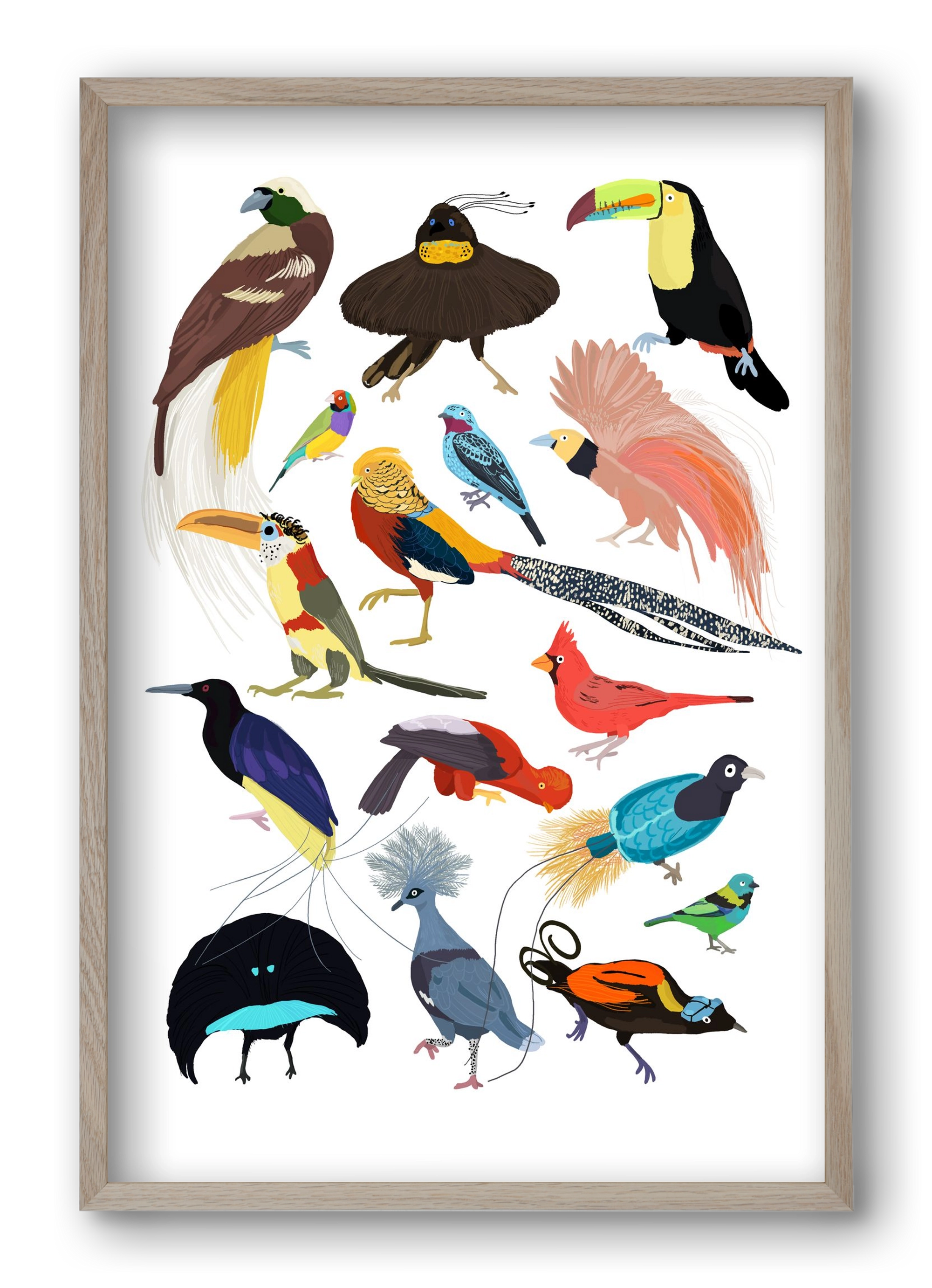 Birds of Prey, 40x60 cm (40x60 cm), Tölgy keret