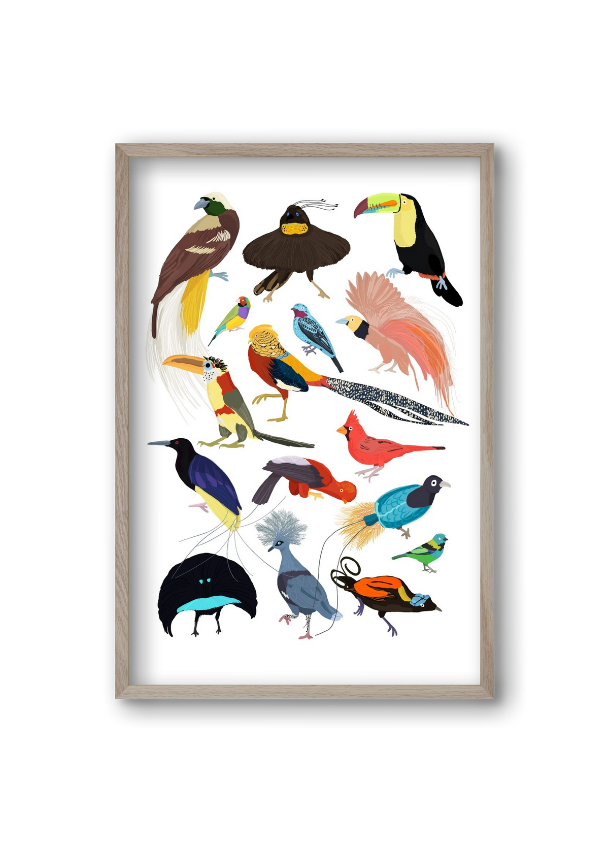 Birds of Prey, 20x30 cm (20x30 cm), Tölgy keret