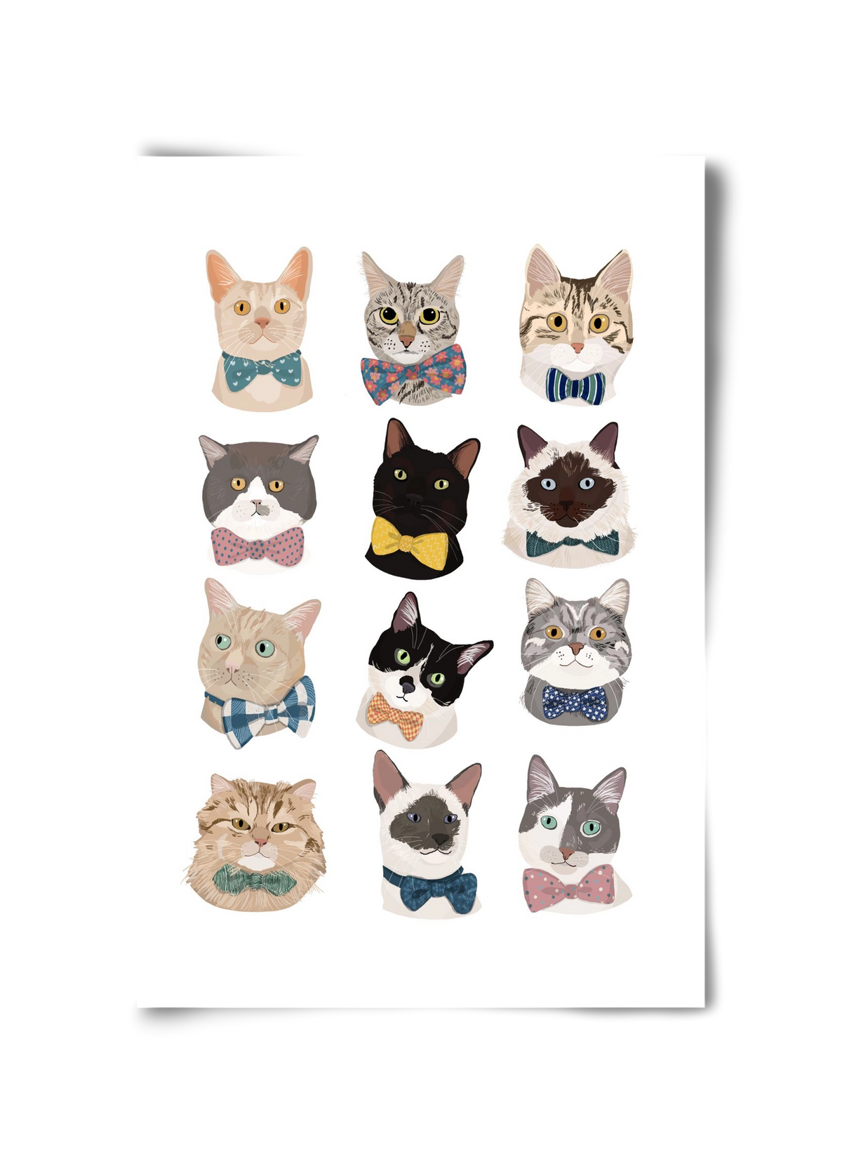 Cats in Bowtie , 30x45 cm, Keret nélkül
