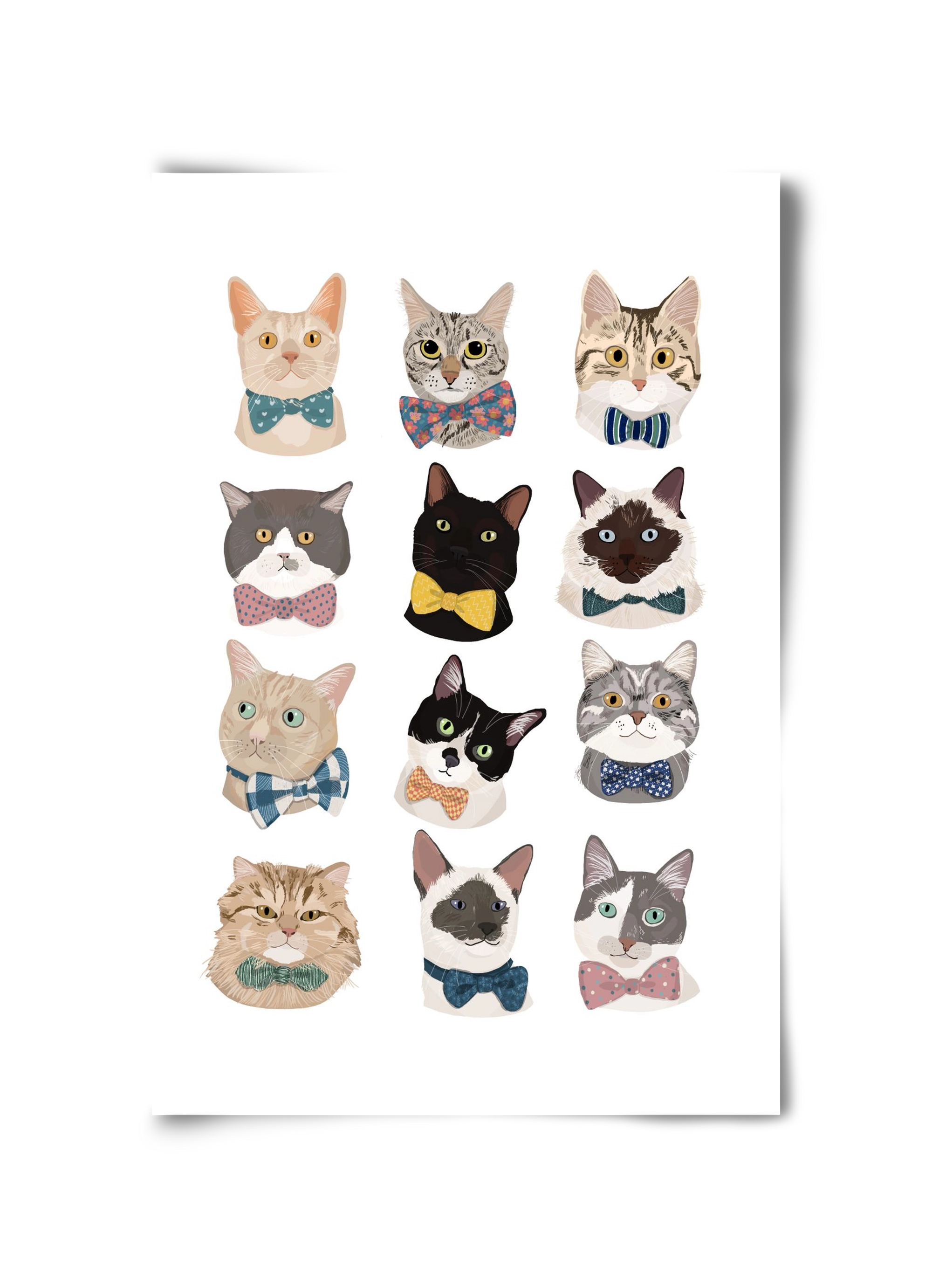 Cats in Bowtie , 30x45 cm, Keret nélkül