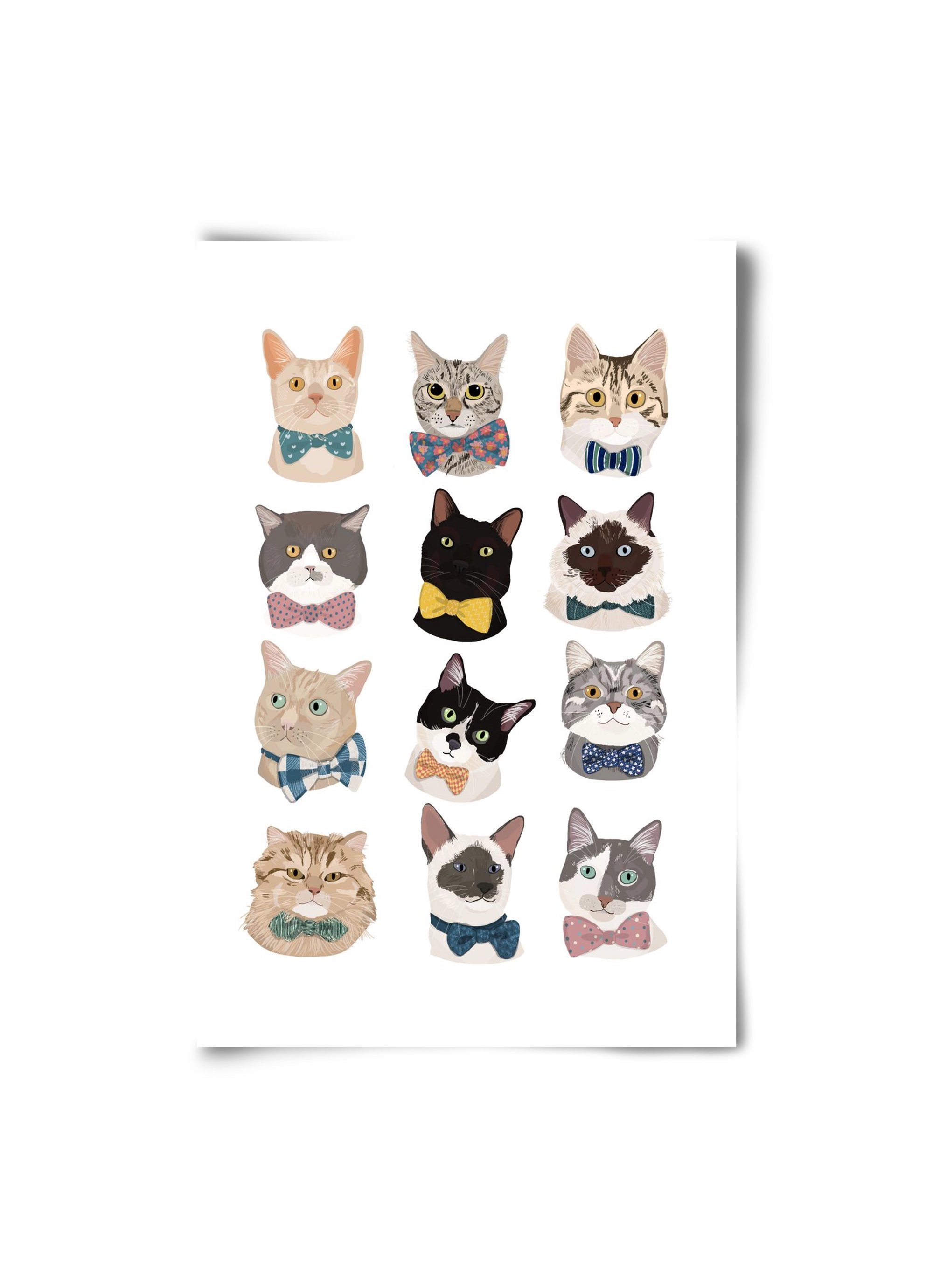 Cats in Bowtie , 20x30 cm, Keret nélkül