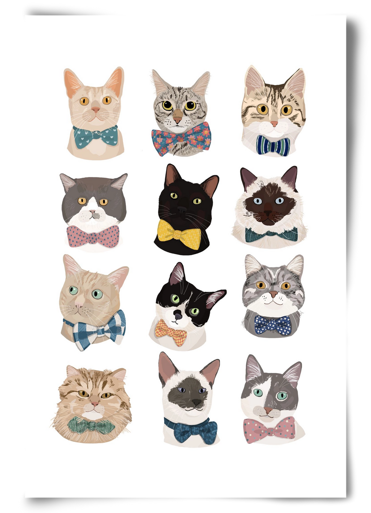 Cats in Bowtie , 60x90 cm, Keret nélkül