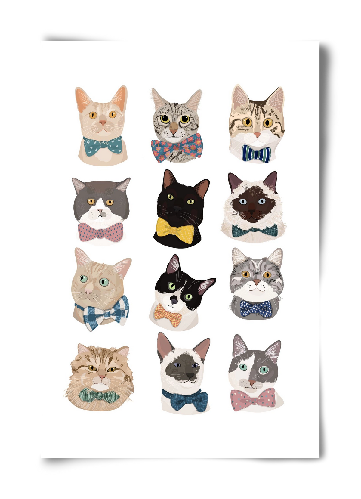 Cats in Bowtie , 40x60 cm, Keret nélkül