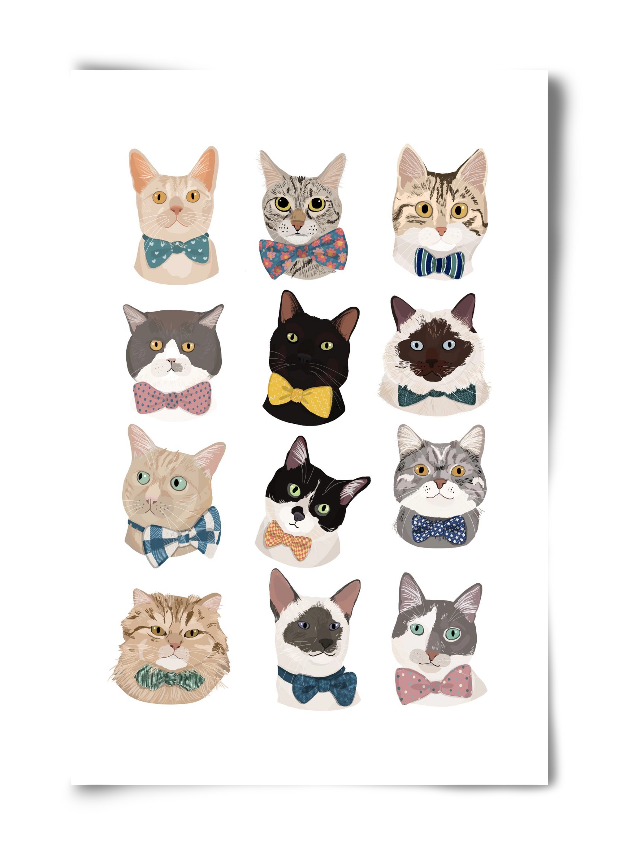 Cats in Bowtie , 40x60 cm, Keret nélkül