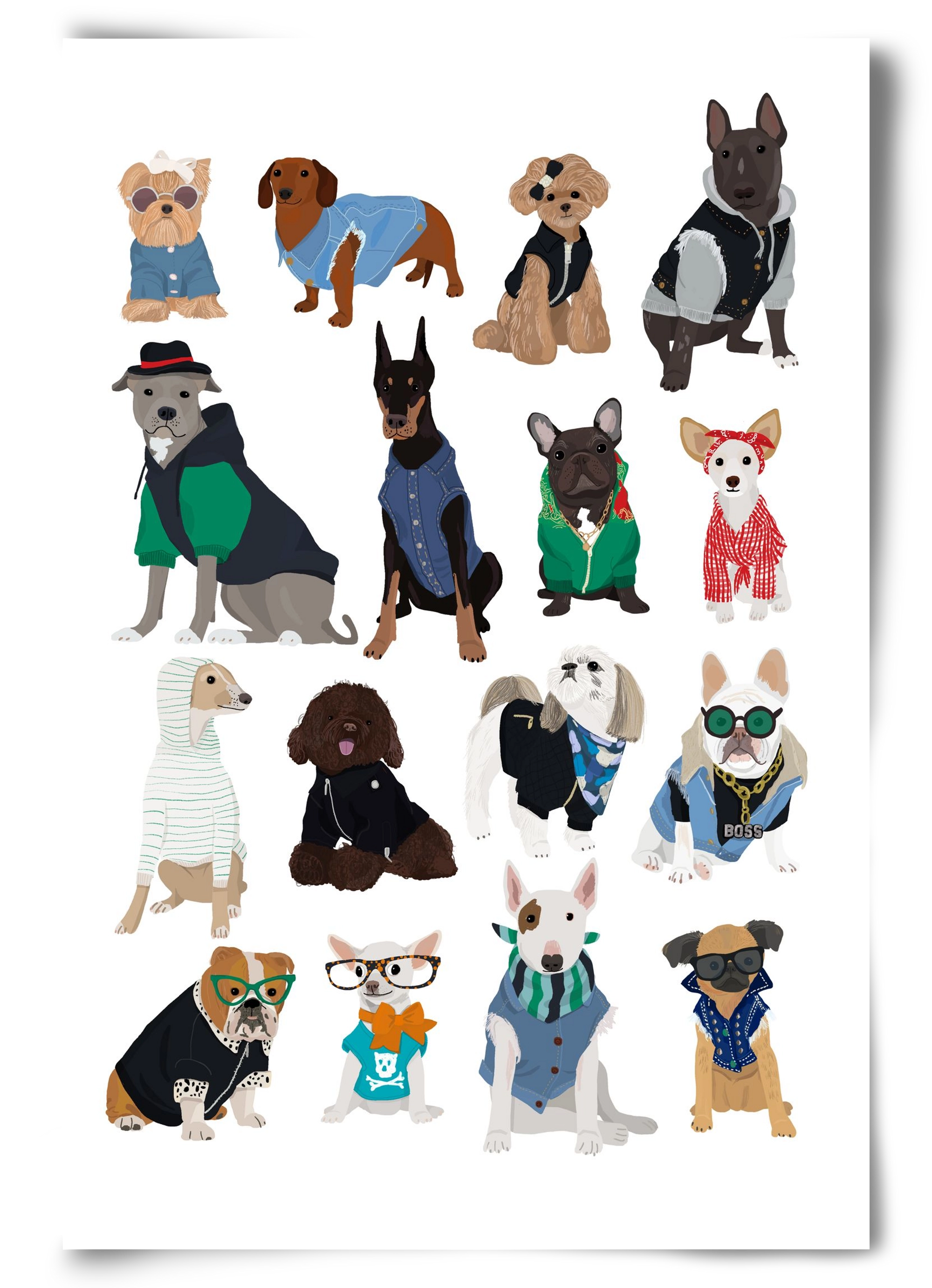 Cool Dogs, 60x90 cm, Keret nélkül