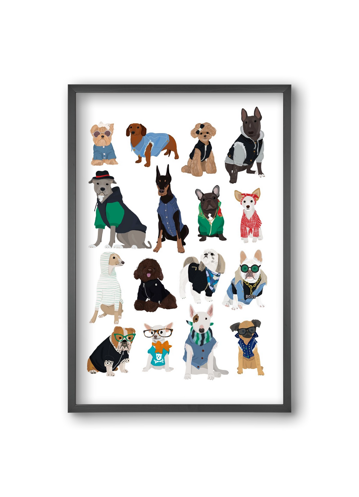 Cool Dogs, 20x30 cm (20x30 cm), Fekete keret