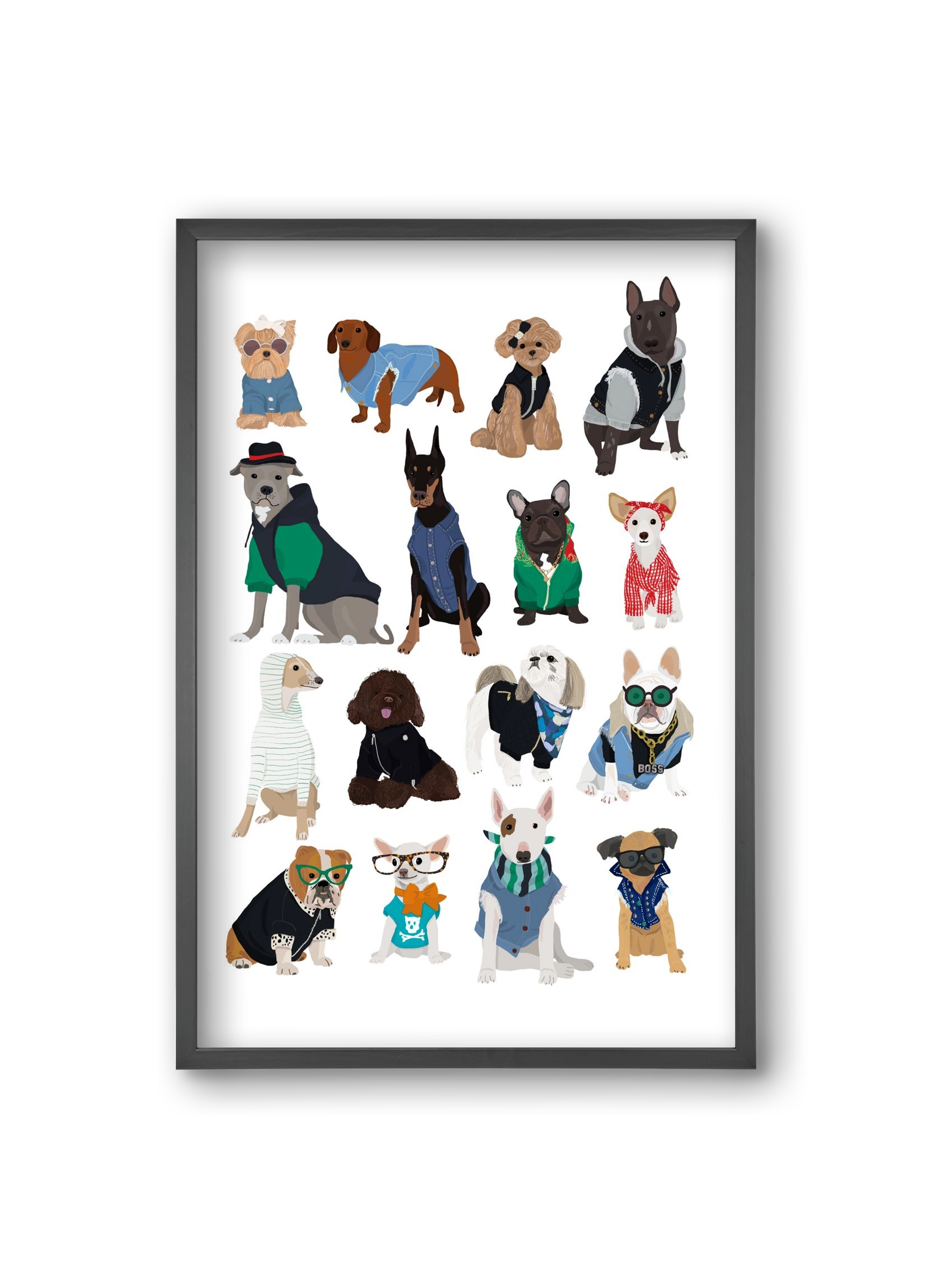 Cool Dogs, 20x30 cm (20x30 cm), Fekete keret