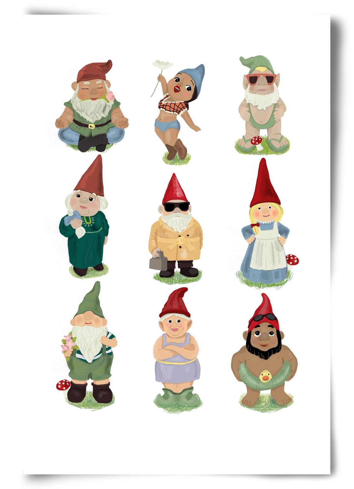 Garden gnomes, 60x90 cm, Keret nélkül